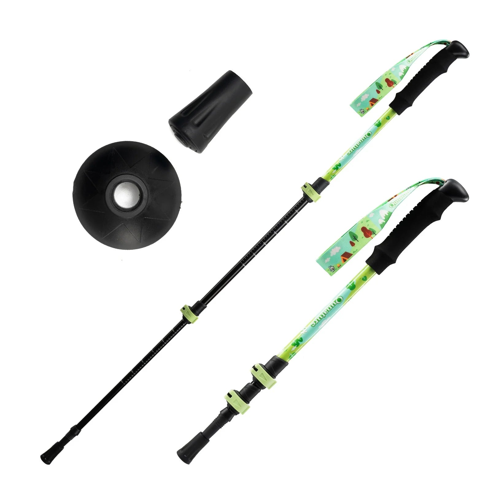 Kids aluminum trekking pole from Qunature Global with adjustable height, featuring a lightweight design and ergonomic grip.