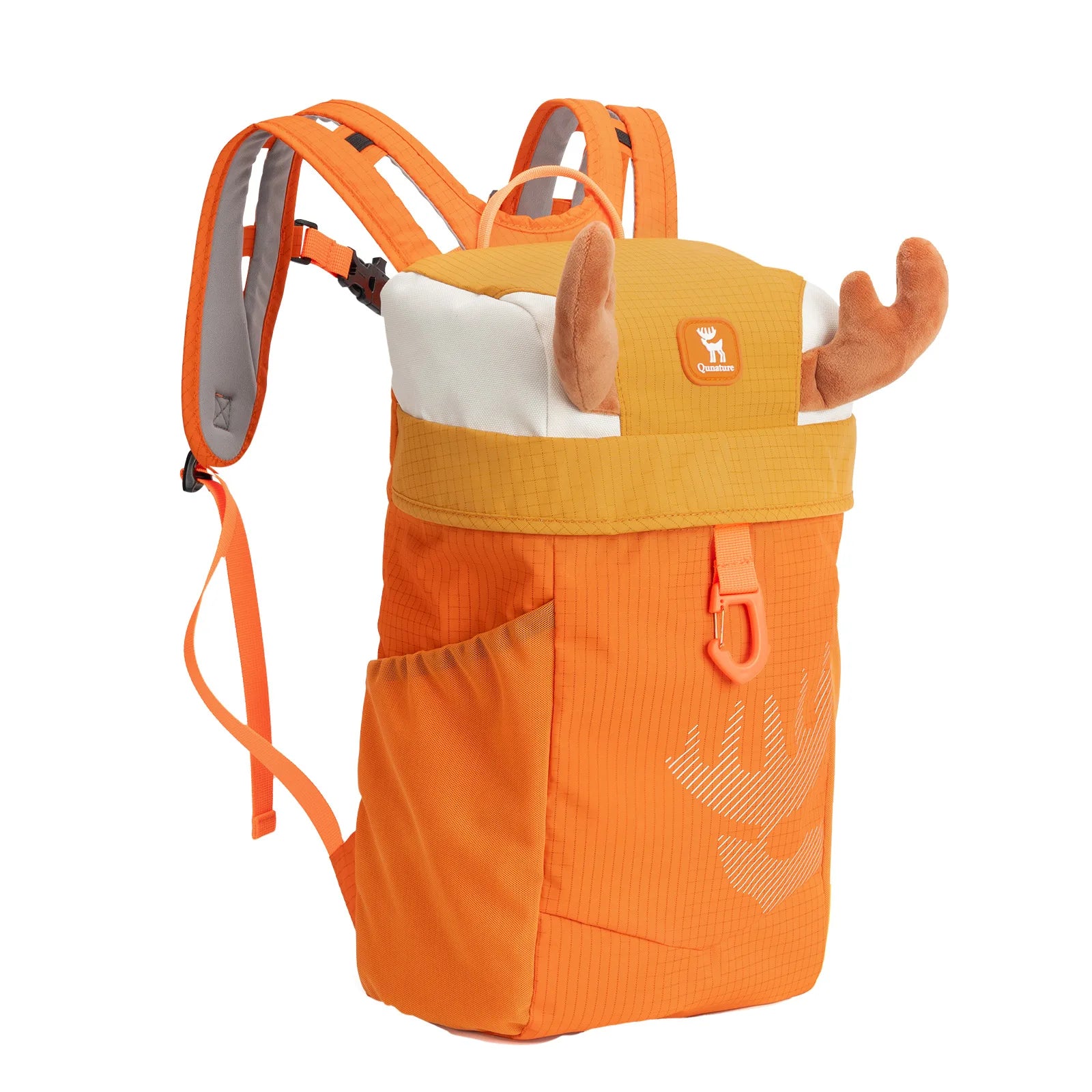 Qunature Global kids water-repellent hiking backpack 8L in vibrant colors, featuring adjustable straps and multiple pockets.