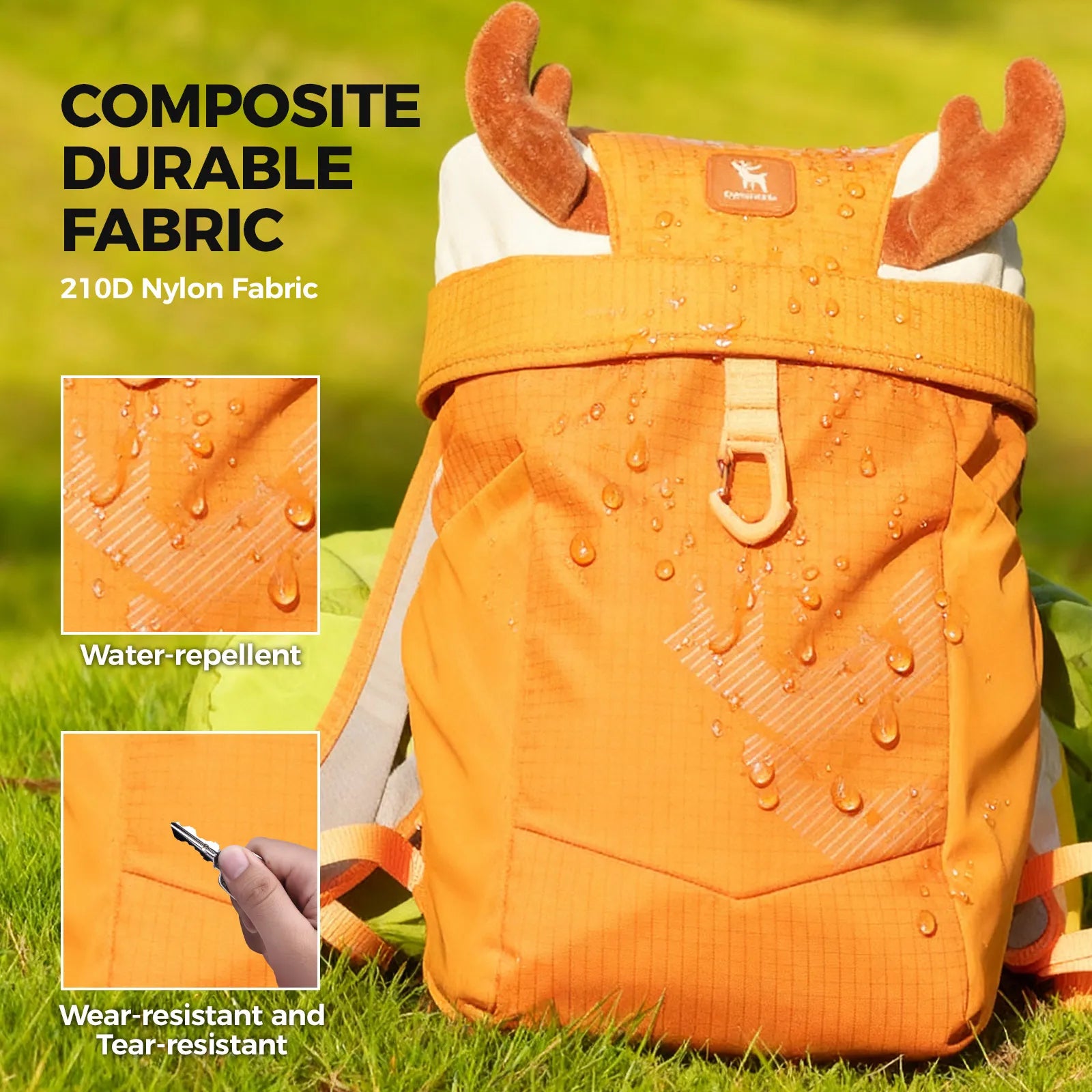 Qunature Global kids water-repellent hiking backpack 8L in vibrant colors, featuring adjustable straps and spacious main compartment.
