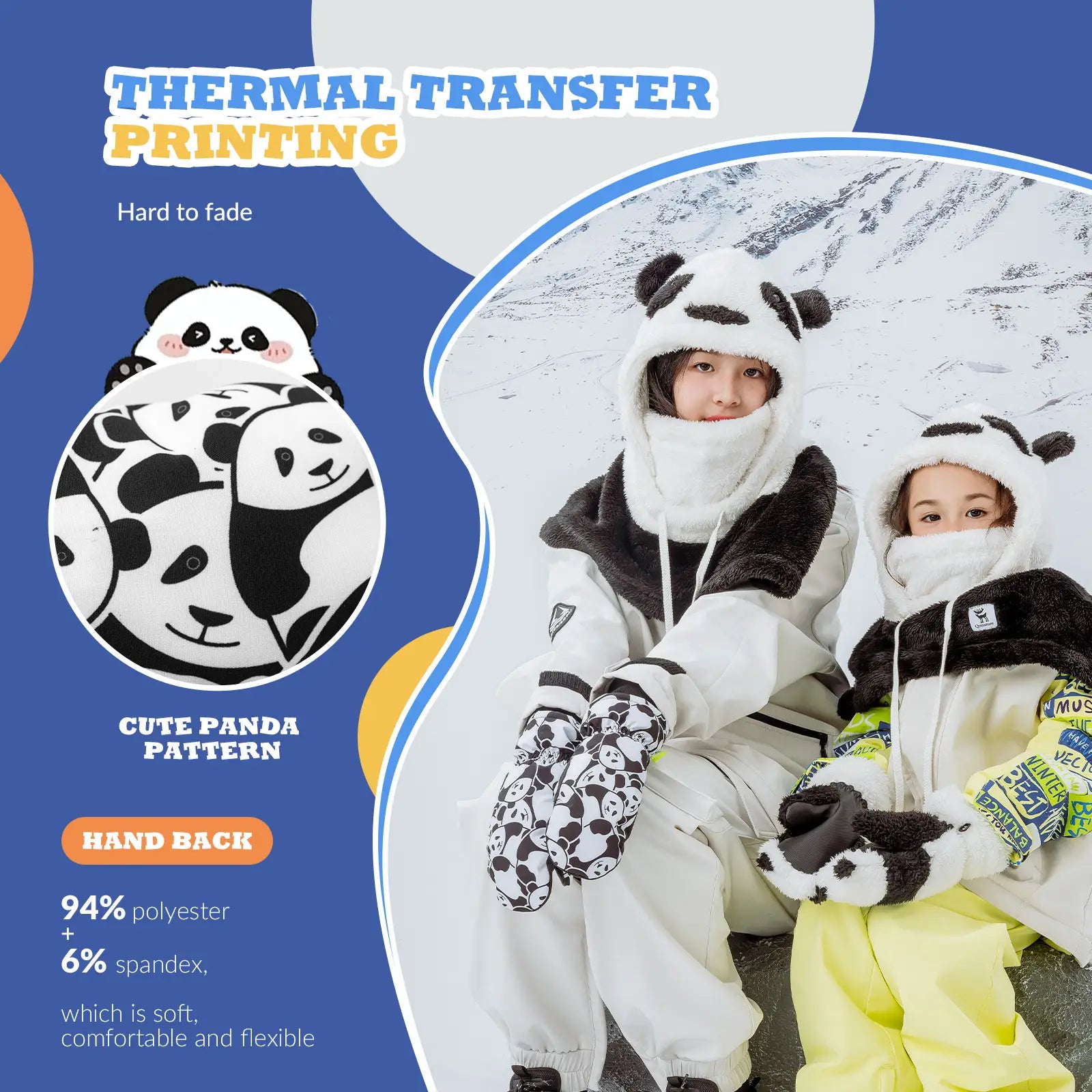 Kids waterproof and insulated ski gloves by Qunature Global, windproof and warm for winter outdoor activities.