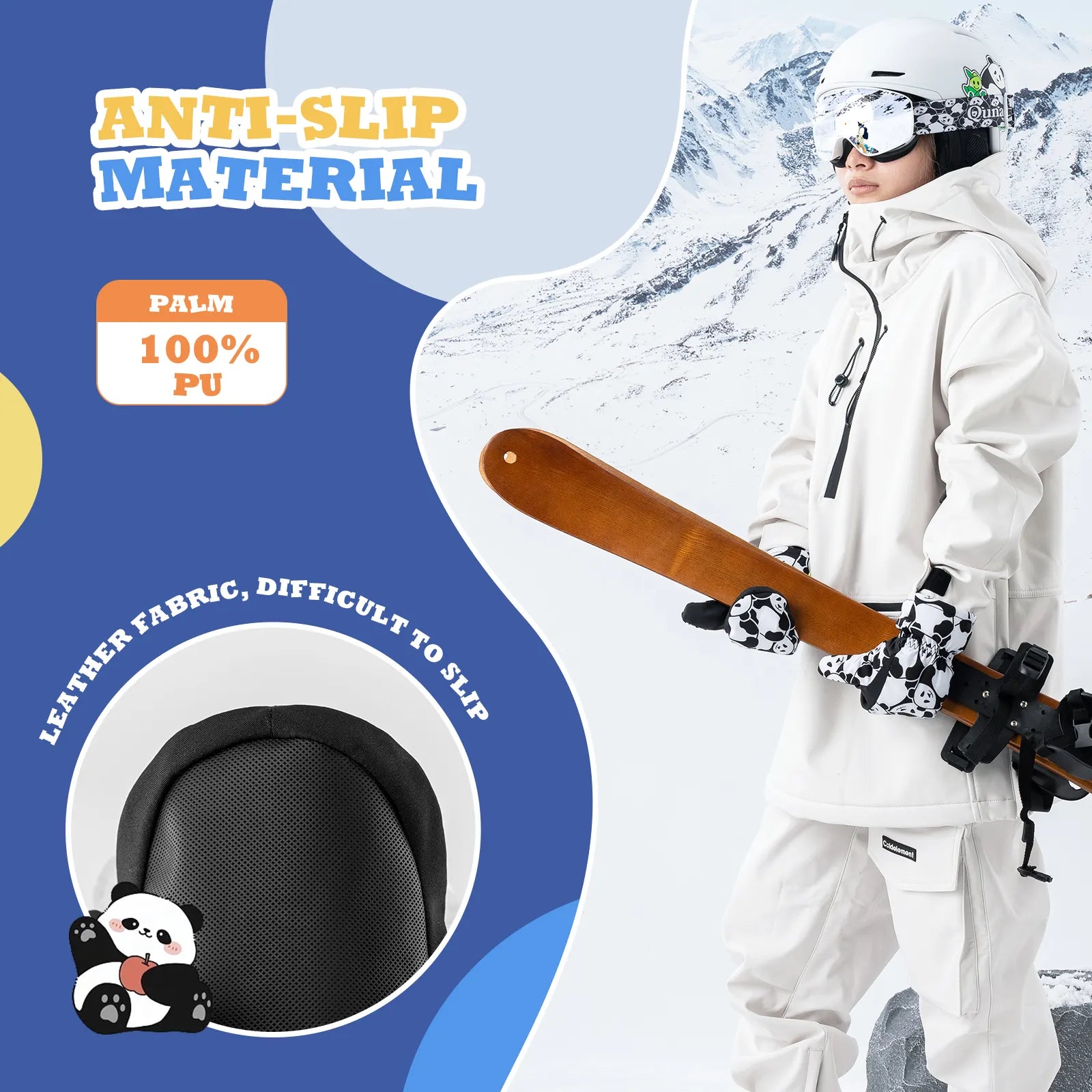 Kids waterproof, windproof insulated ski gloves by Qunature Global, designed to keep children's hands warm and dry during winter skiing.