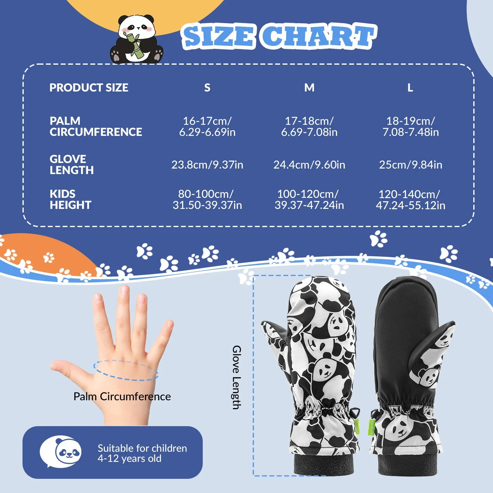 Kids waterproof, windproof insulated ski gloves by Qunature Global, designed to keep children warm and dry during winter sports.