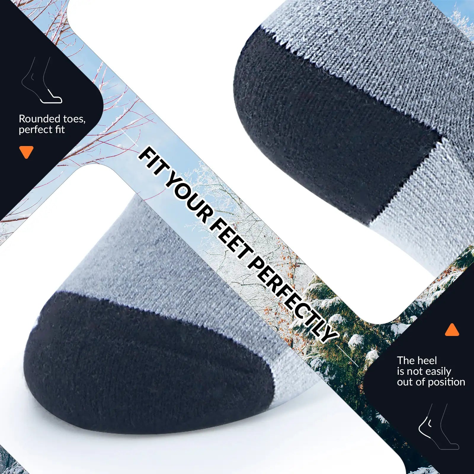 Kids wool blend ski socks by Qunature Global, knee-high warm winter socks designed for cold weather and outdoor winter activities.