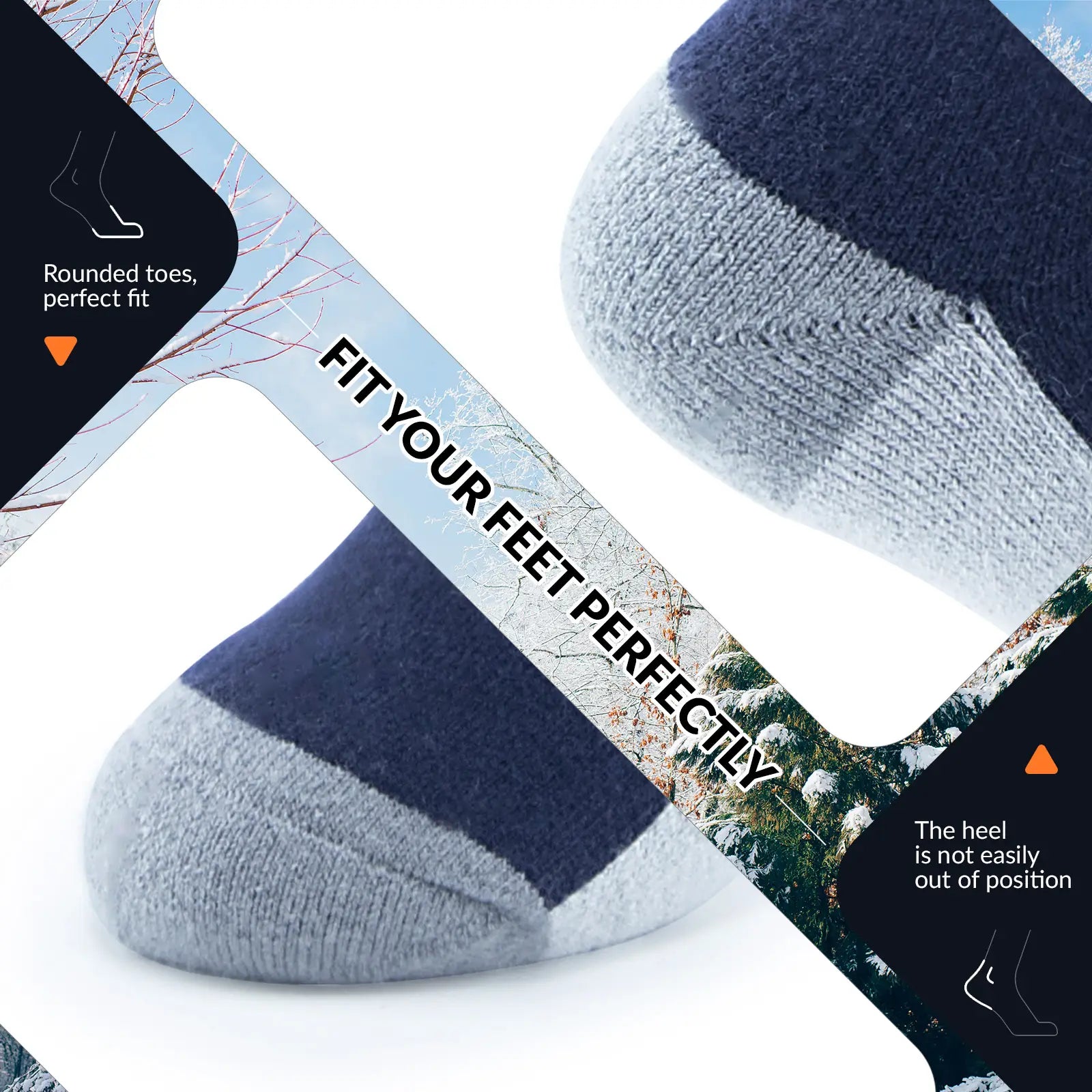Kids Wool Blend Ski Socks by Qunature Global, knee-high warm winter socks designed for kids' cold weather outdoor activities.