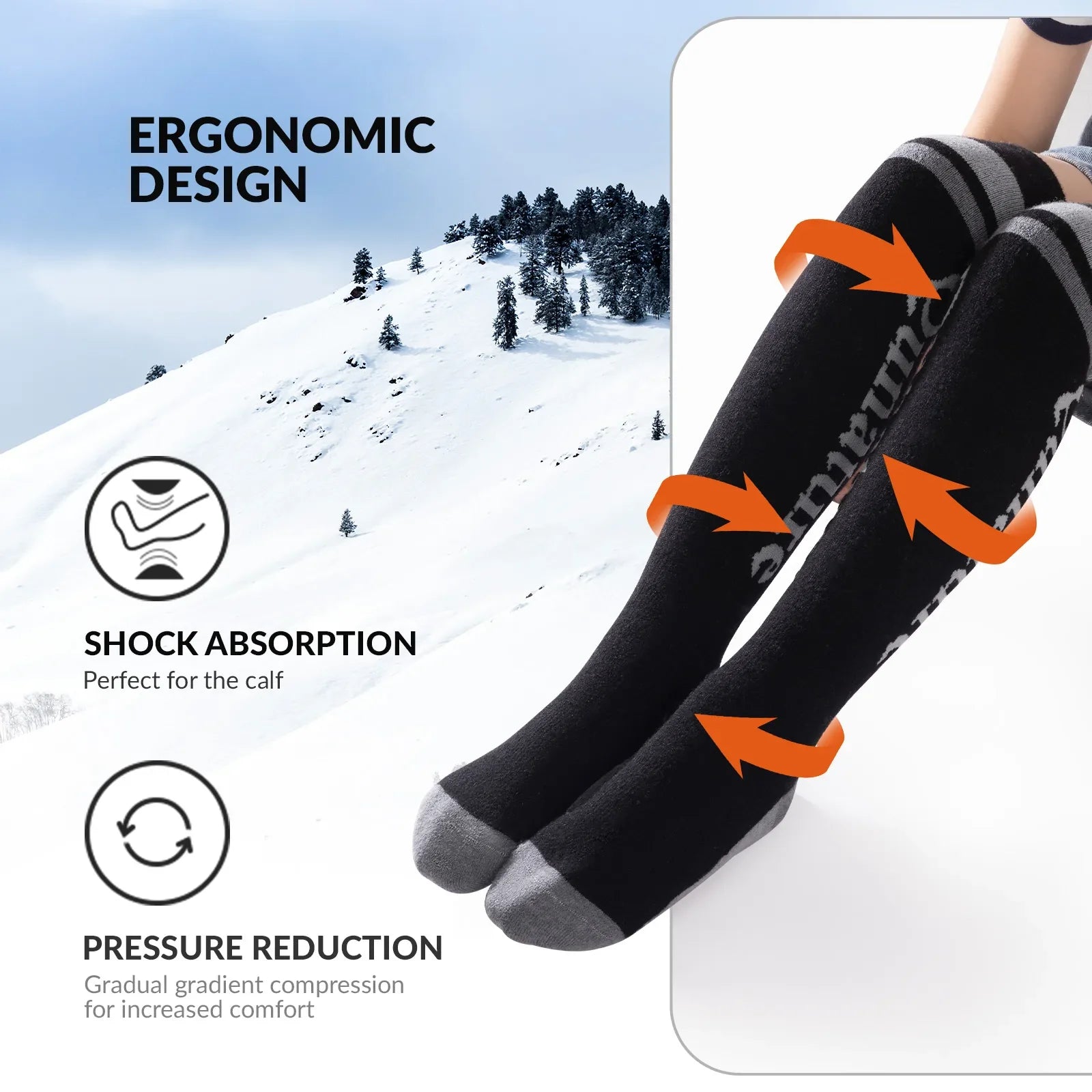 Kids wool blend ski socks by Qunature Global, warm knee-high winter socks designed for cold weather and outdoor winter activities.