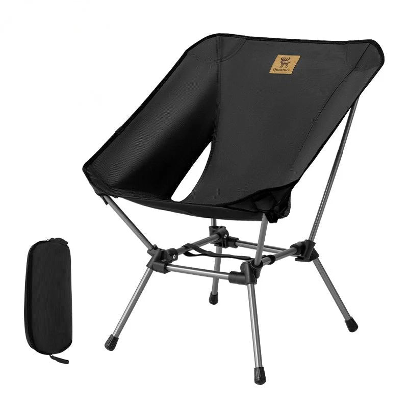 Lightweight Qunature Global folding aluminum camping chair with a durable design and comfortable seating for outdoor use.