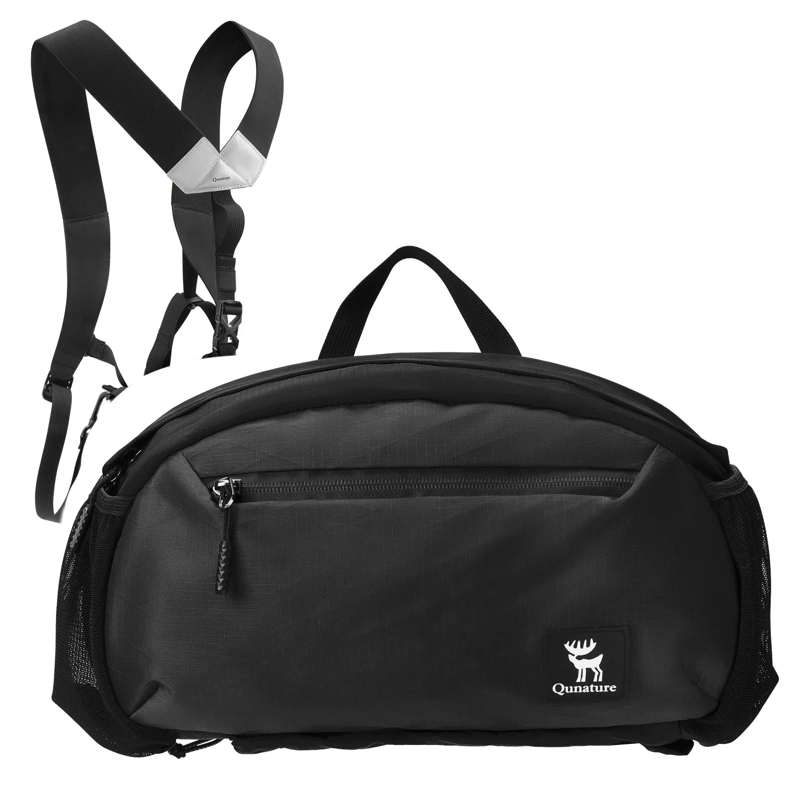 Lightweight outdoor backpack waist bag by Qunature Global, featuring adjustable straps and multiple compartments for essentials.