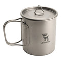 Qunature Global lightweight pure titanium folding camping mug with lid, durable and portable for outdoor adventures.