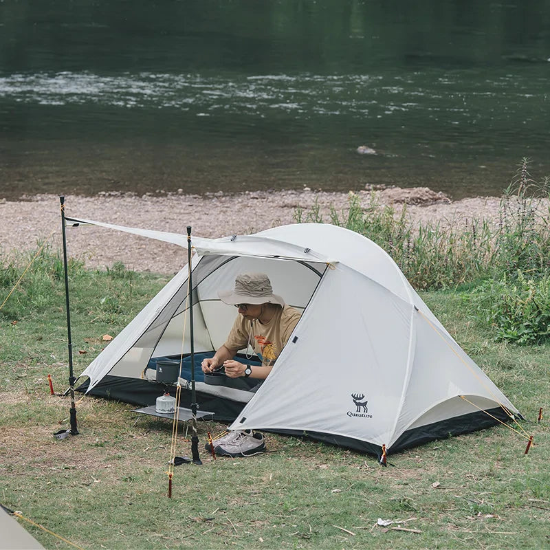 Lightweight rainproof tent by Qunature Global featuring aluminum rods, ideal for easy setup during camping trips.