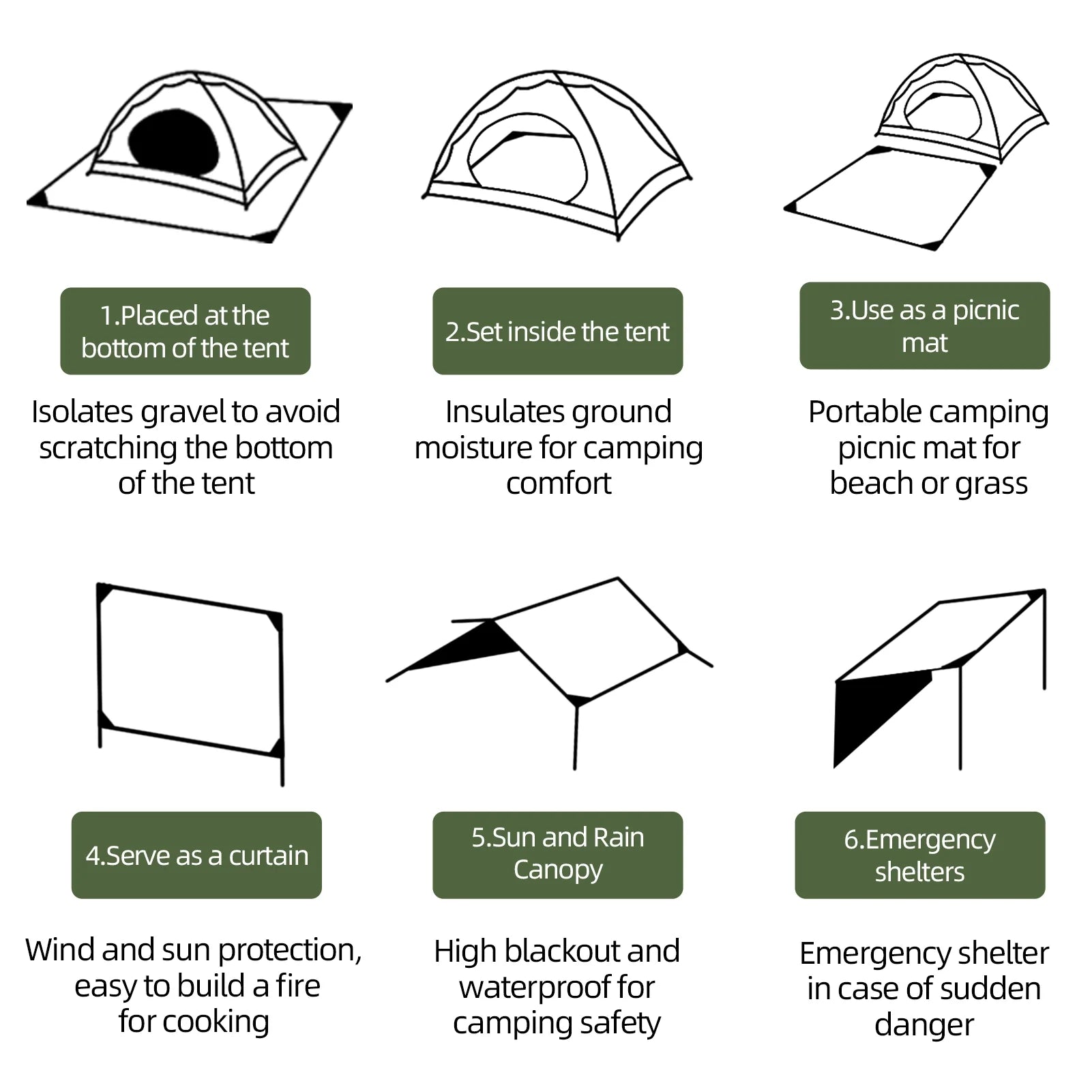 Lightweight waterproof picnic blanket by Qunature Global, portable foldable mat ideal for camping and beach trips.