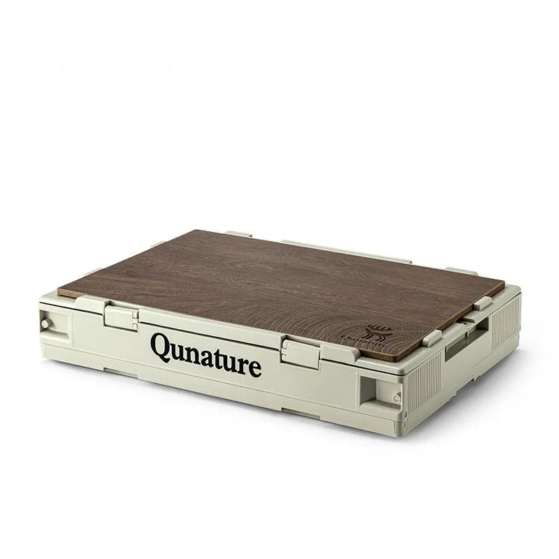 Qunature Global 60L & 26L multi-door folding storage box with tabletop, featuring a durable design and spacious compartments.