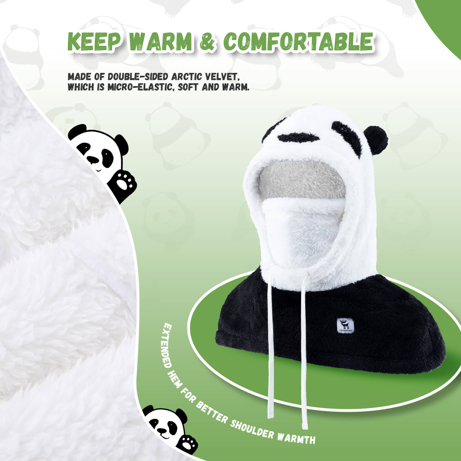 Qunature Panda Head Cover for Kids and Adults - OVERLANDERS Outfitter