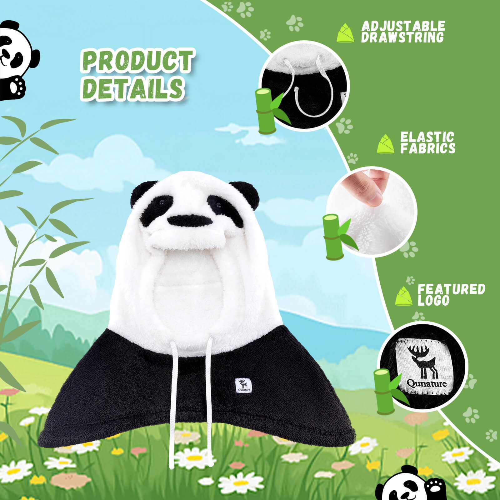 Qunature Panda Head Cover for Kids and Adults - OVERLANDERS Outfitter