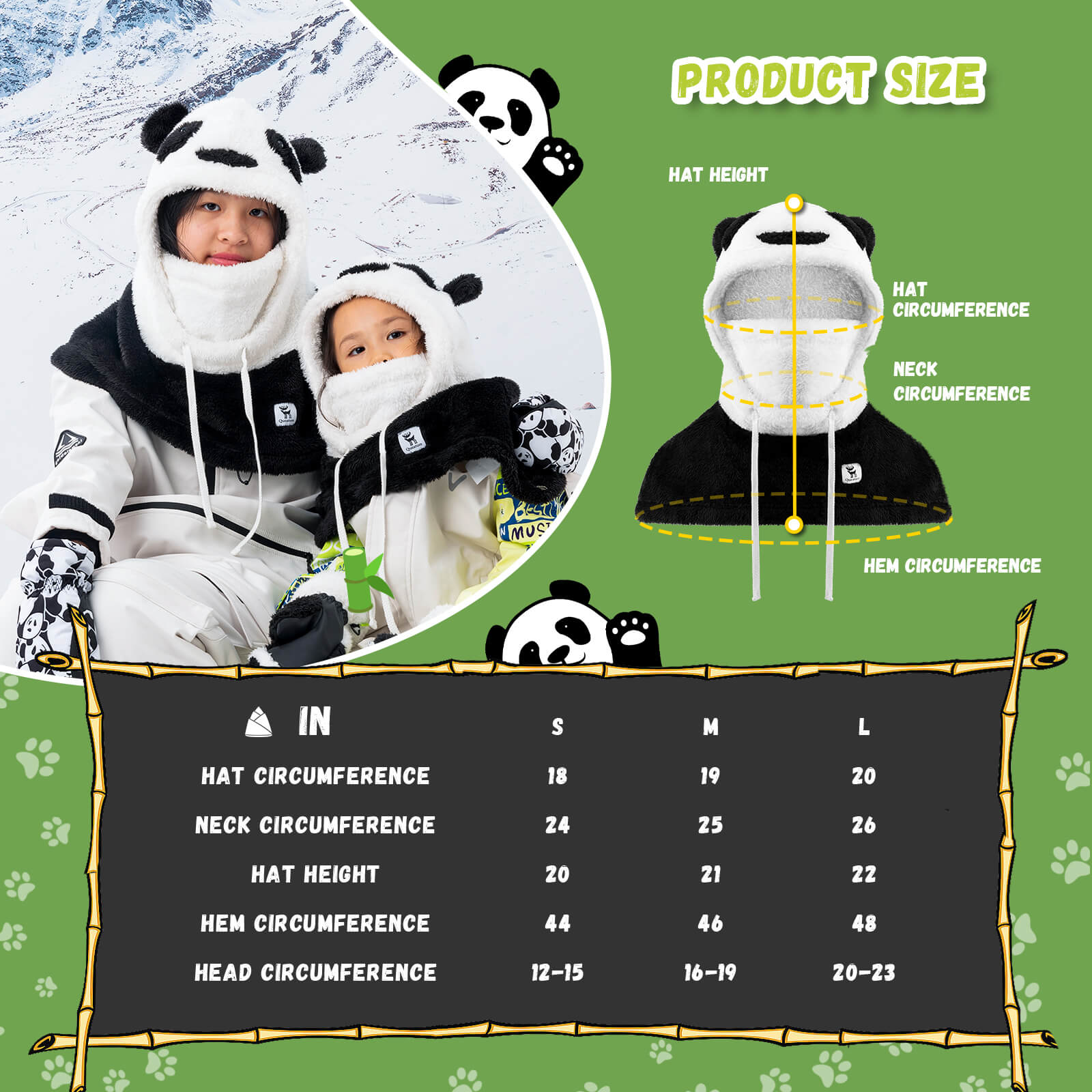 Qunature Panda Head Cover for Kids and Adults - OVERLANDERS Outfitter