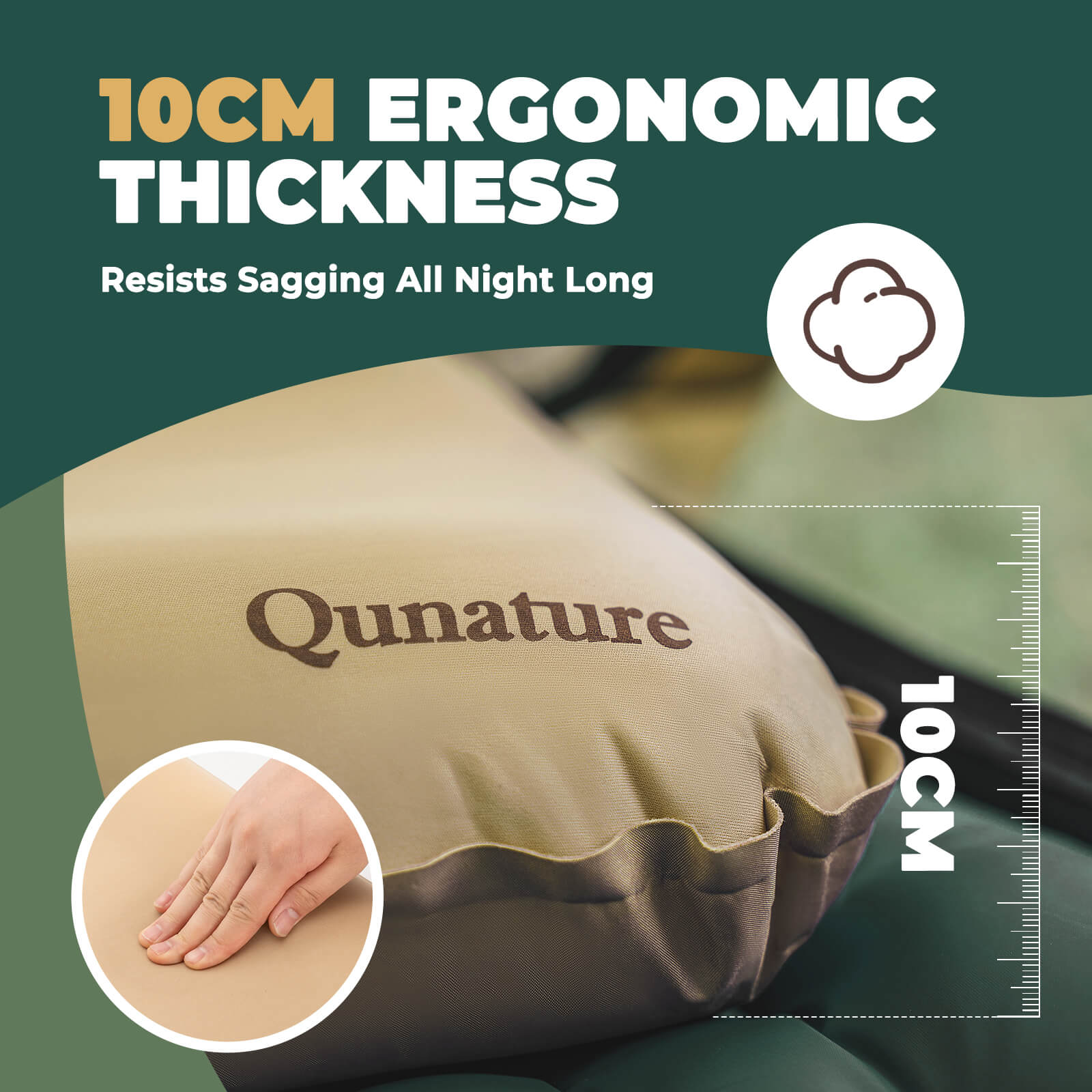 Qunature Self-Inflating Cheese Foam Camping Pillow - OVERLANDERS Outfitter