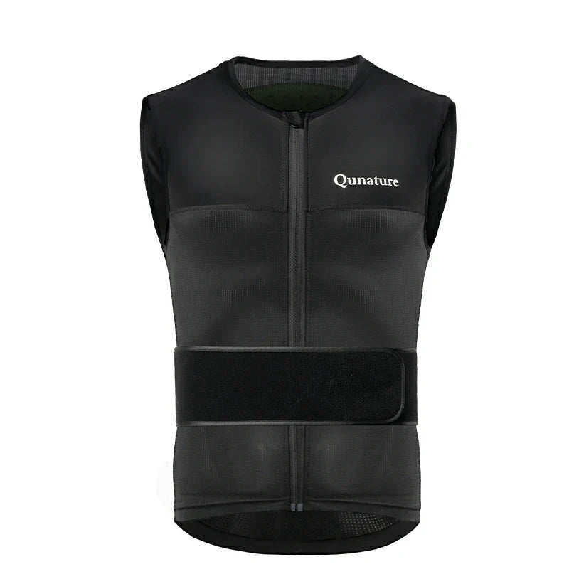 Qunature Global ski back vest with impact protection, EU-certified safety, and breathable comfort for winter sports.