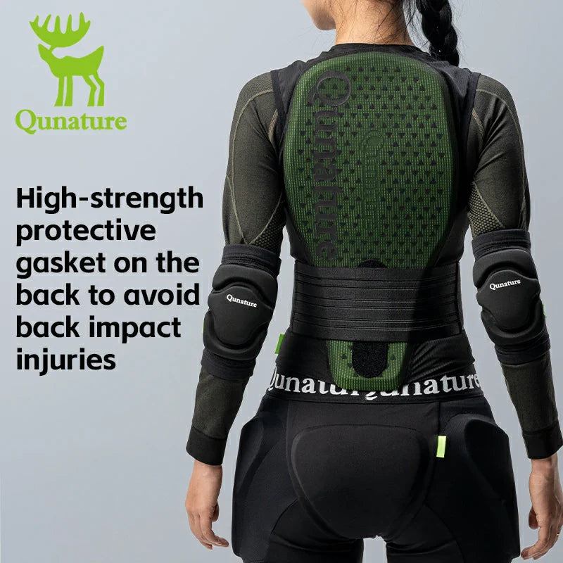 Qunature Global ski back impact protection vest with EU-certified safety and breathable design for winter sports comfort.
