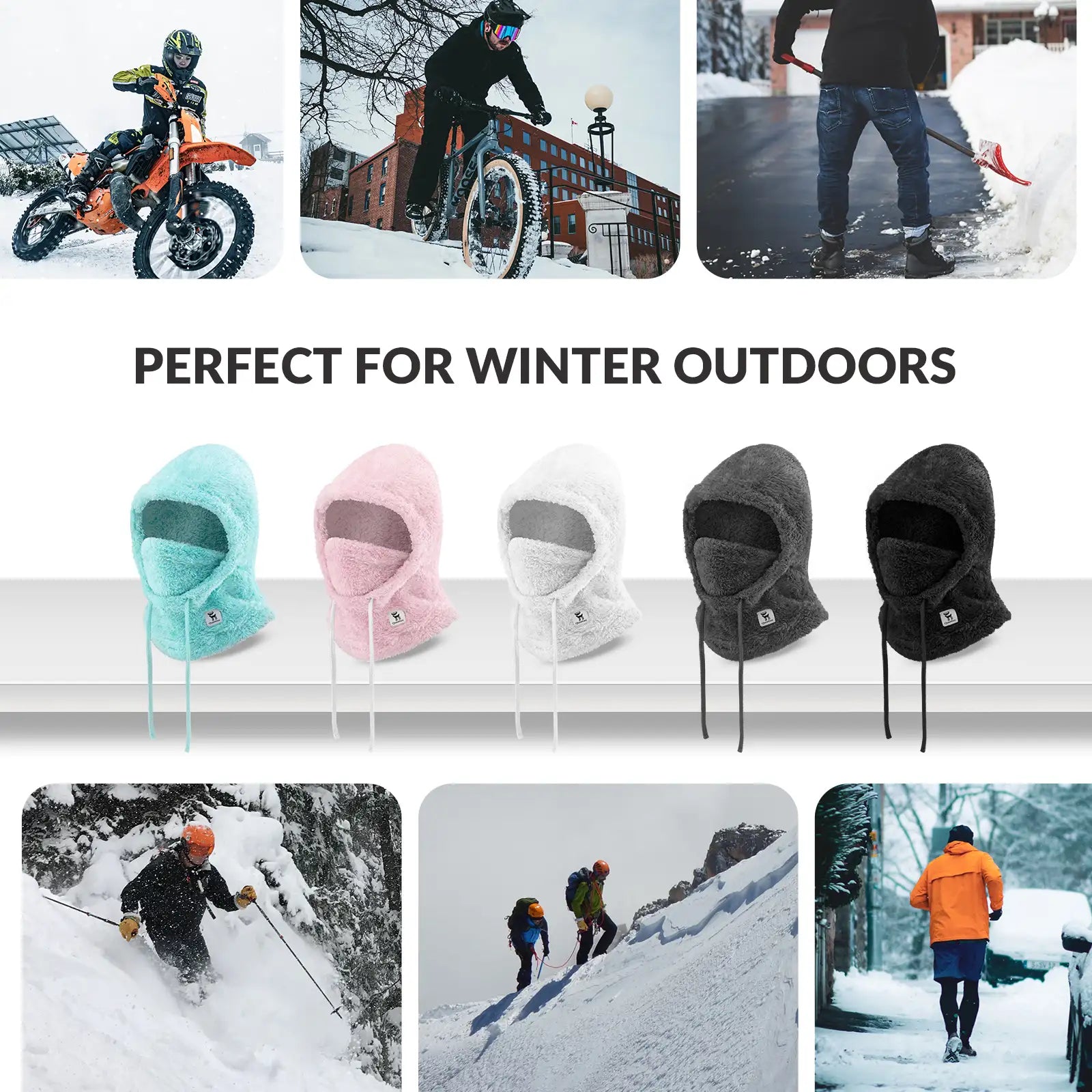 Qunature Global ski head cover with adjustable ventilation and detachable liner for winter sports protection.