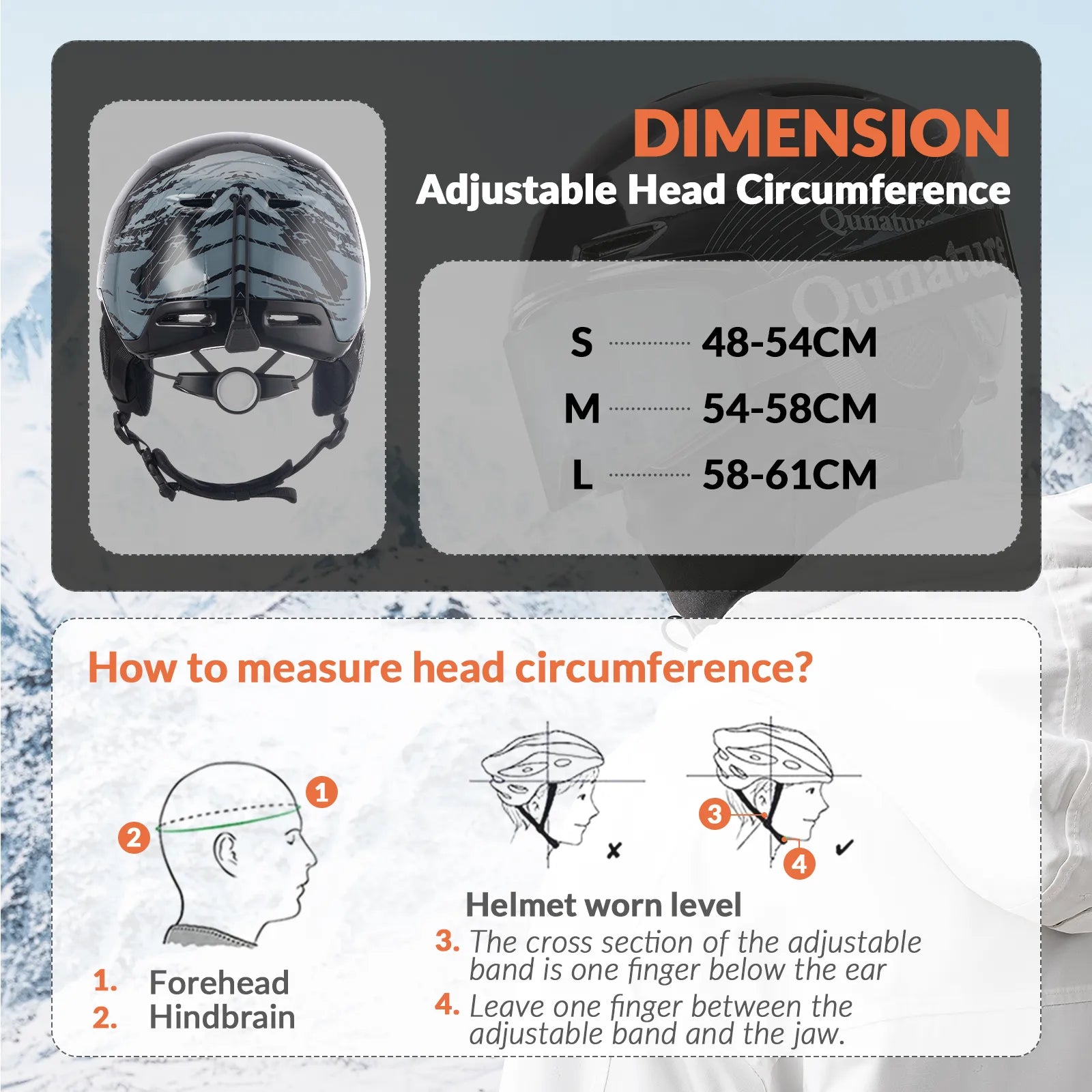 Qunature Global ski helmet with adjustable ventilation and detachable liner for winter sports protection.