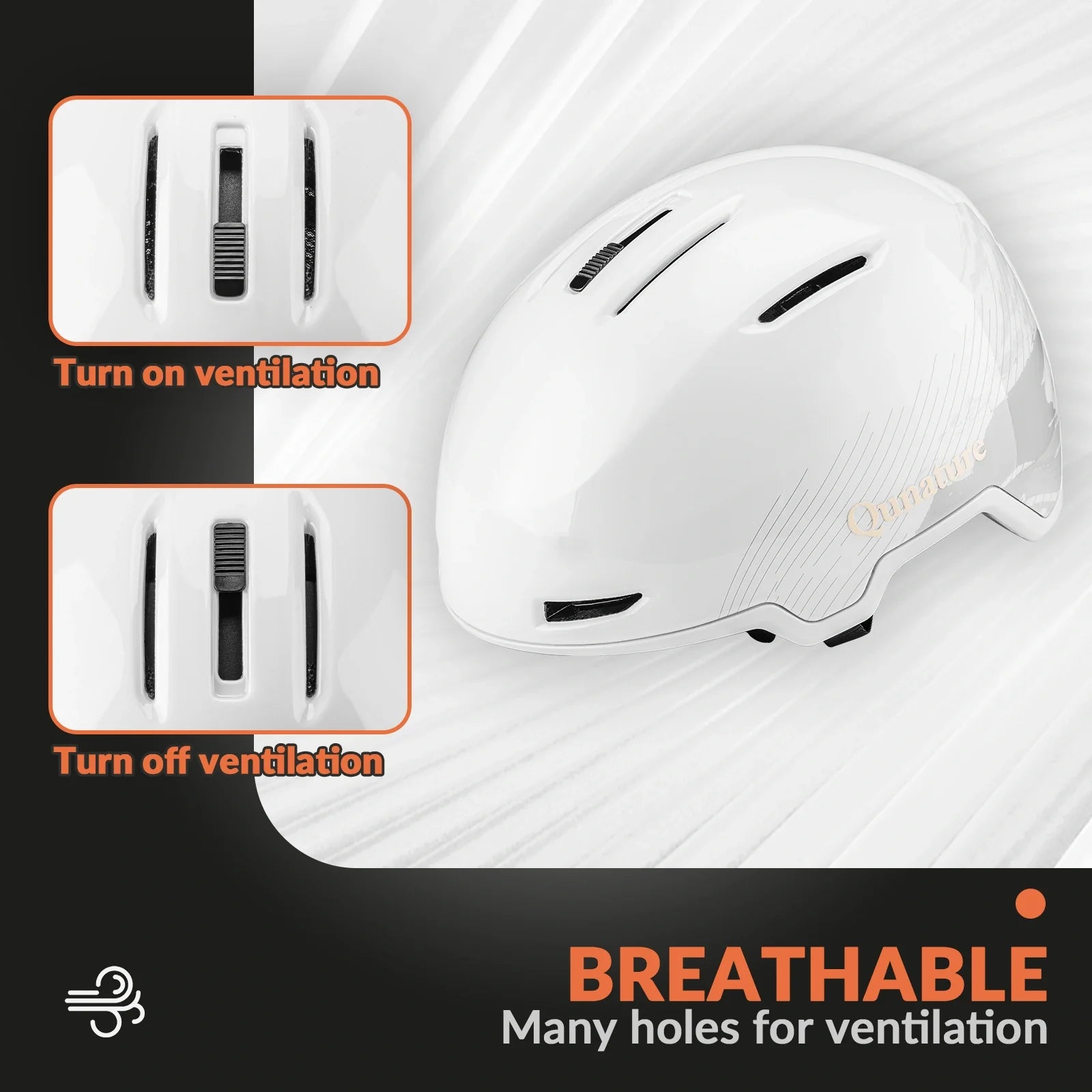 Qunature Global ski helmet with adjustable ventilation and detachable liner for winter sports safety and comfort.