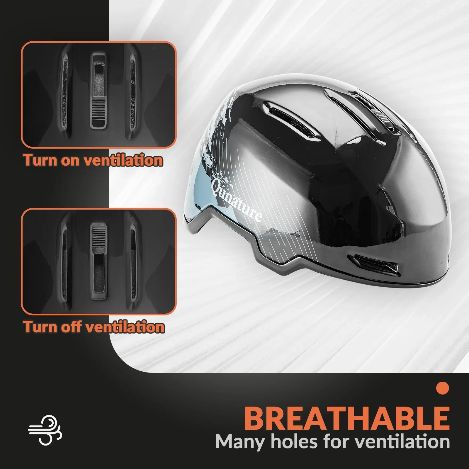 Qunature Global ski helmet with adjustable ventilation and detachable liner, designed for winter sports safety and comfort.