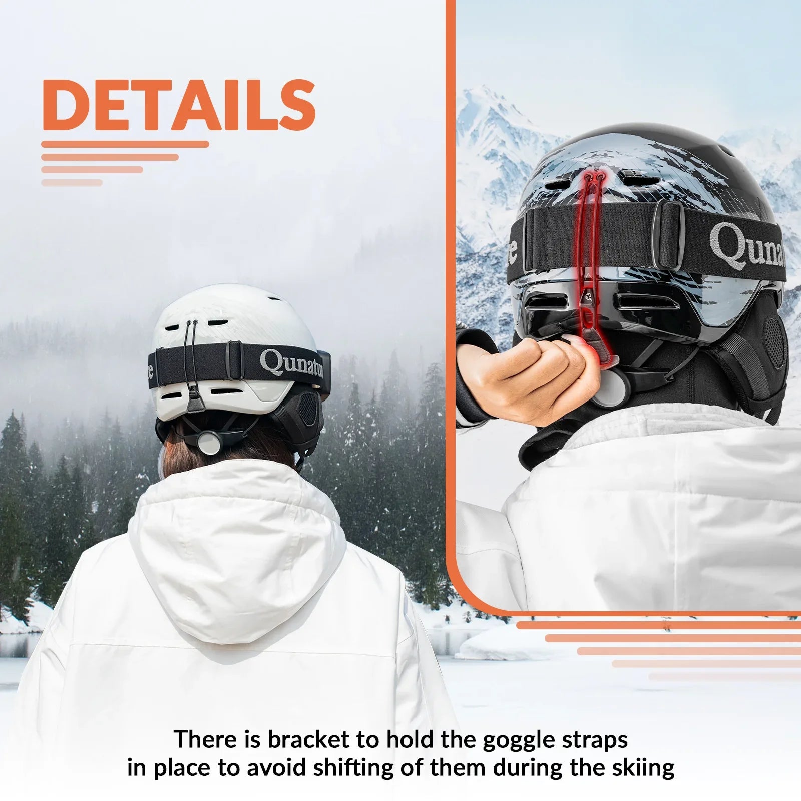 Qunature Global ski helmet with adjustable ventilation and removable liner for winter sports safety and comfort.