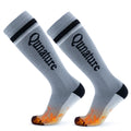 Qunature Global thermal wool blend ski socks, knee-high winter ski socks designed for warmth and cold weather comfort.