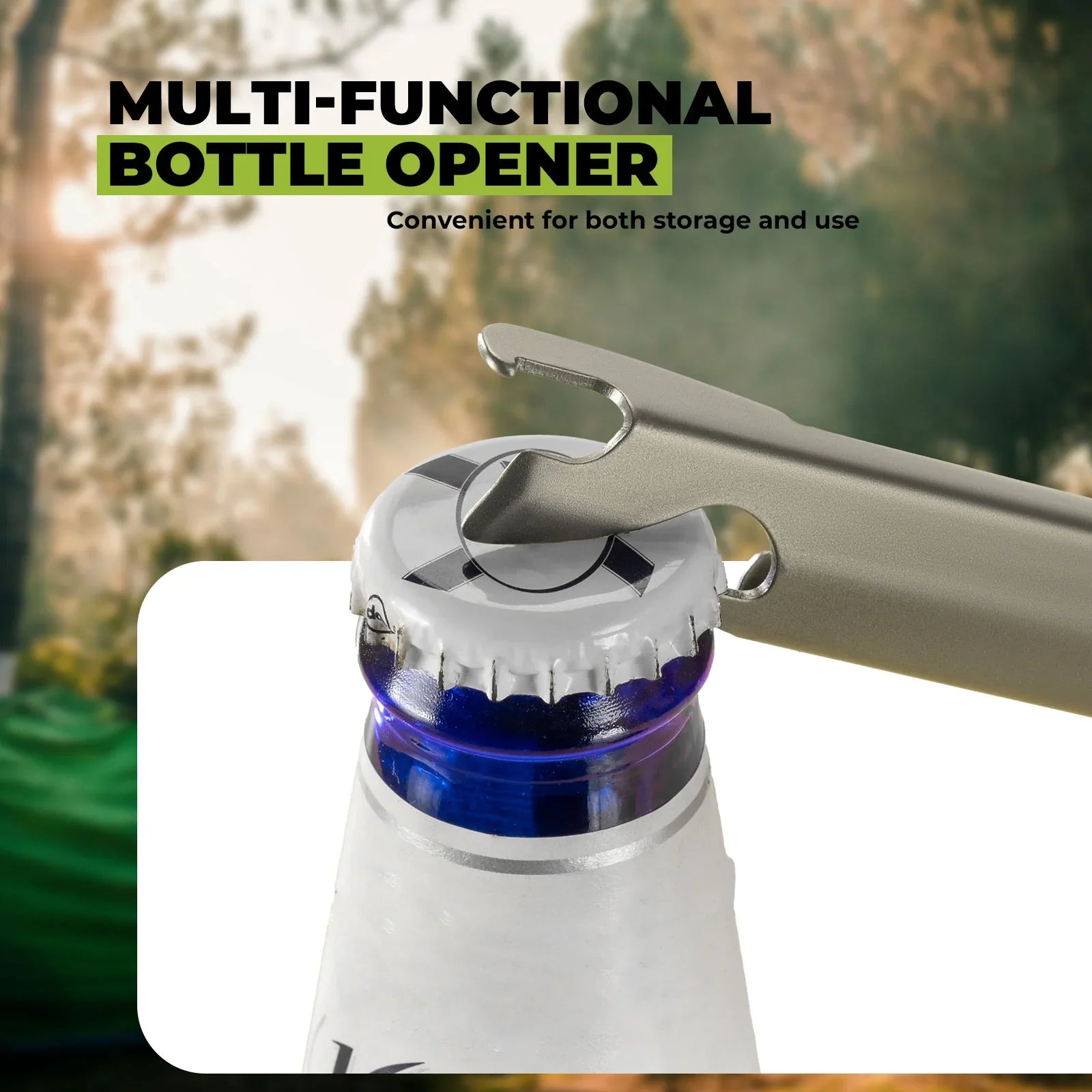 Lightweight titanium 4-piece tableware set by Qunature Global, showcasing portable utensils perfect for outdoor dining.