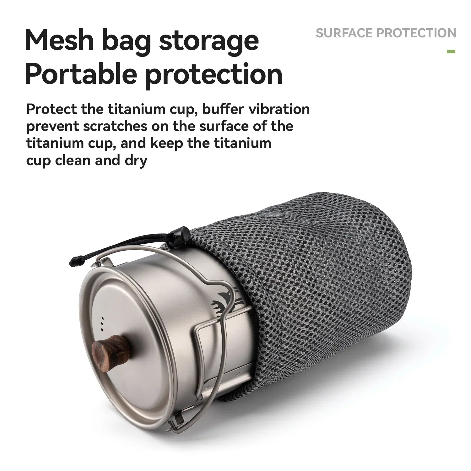 Qunature Global ultralight titanium camping mug 750 ml with a sleek design and handle for outdoor adventures.