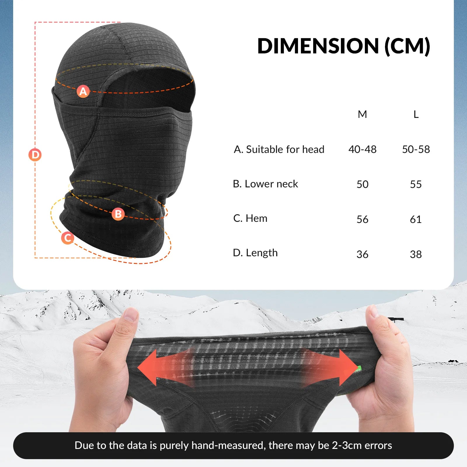 Qunature Global waffle grid hooded mask with full-face cold protection and comfort fit, designed as a versatile head cover for cold weather.