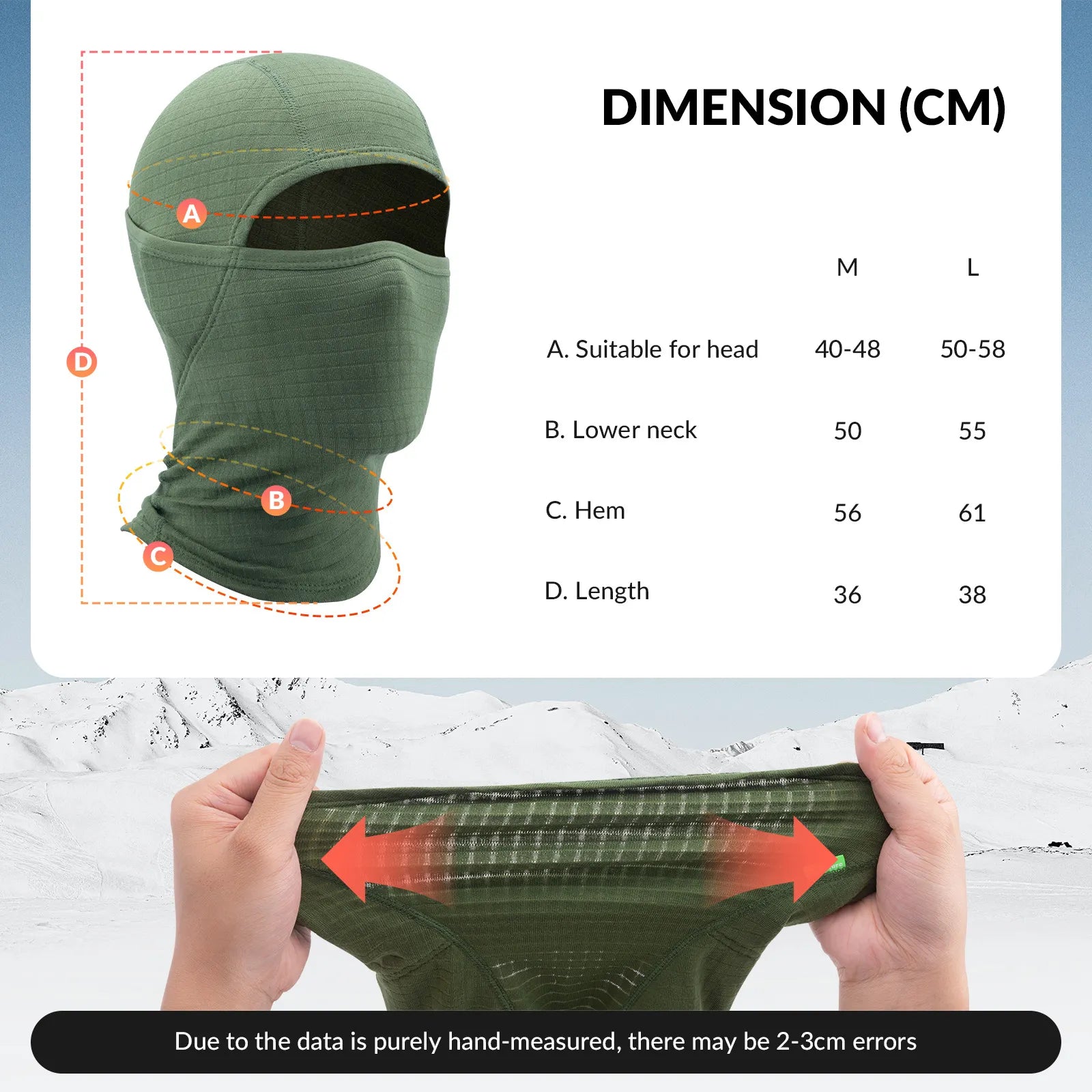 Qunature Global waffle grid hooded mask offers full-face cold protection with a comfortable fit and full-head coverage.