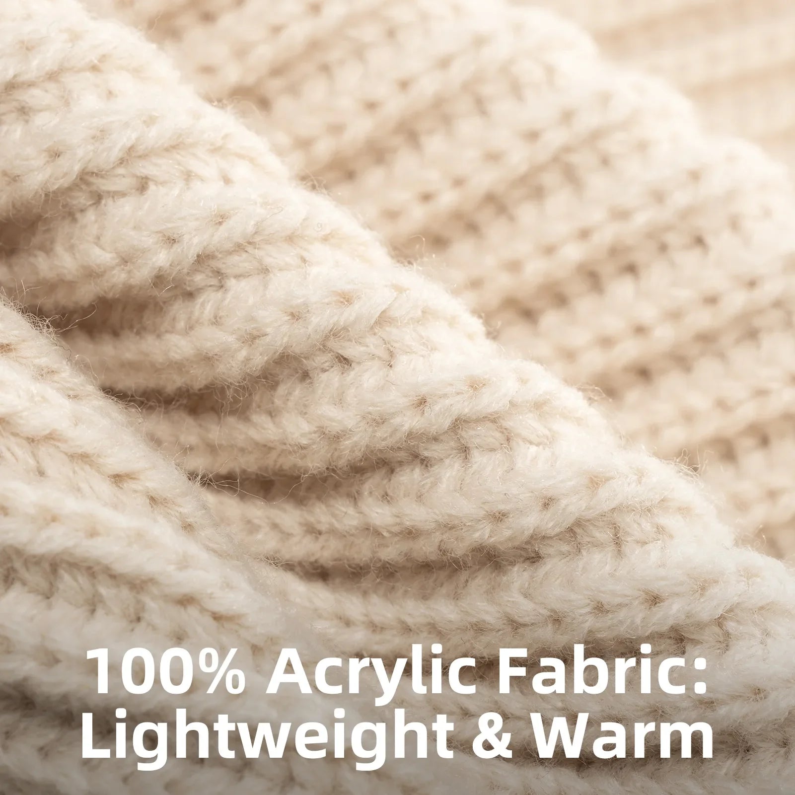 Warm full-ear knitted beanie by Qunature Global, featuring a cozy design in a soft knit texture, perfect for winter wear.