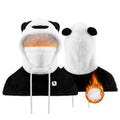 Qunature Global warm panda head cover for kids and adults, soft plush mask resembling a panda's head with ears and facial details.