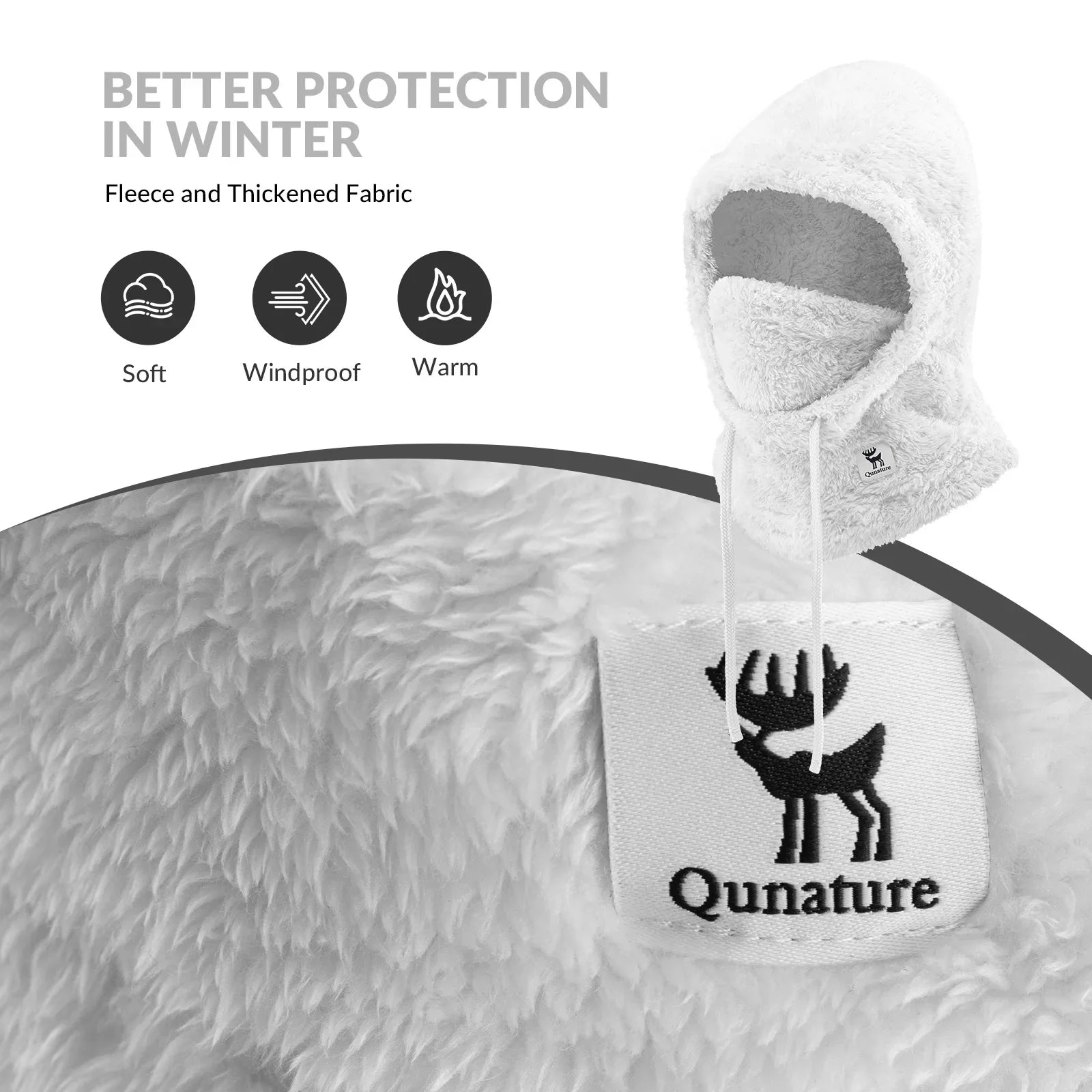 Qunature Global ski head cover with adjustable ventilation and detachable liner, designed for winter sports warmth and comfort.