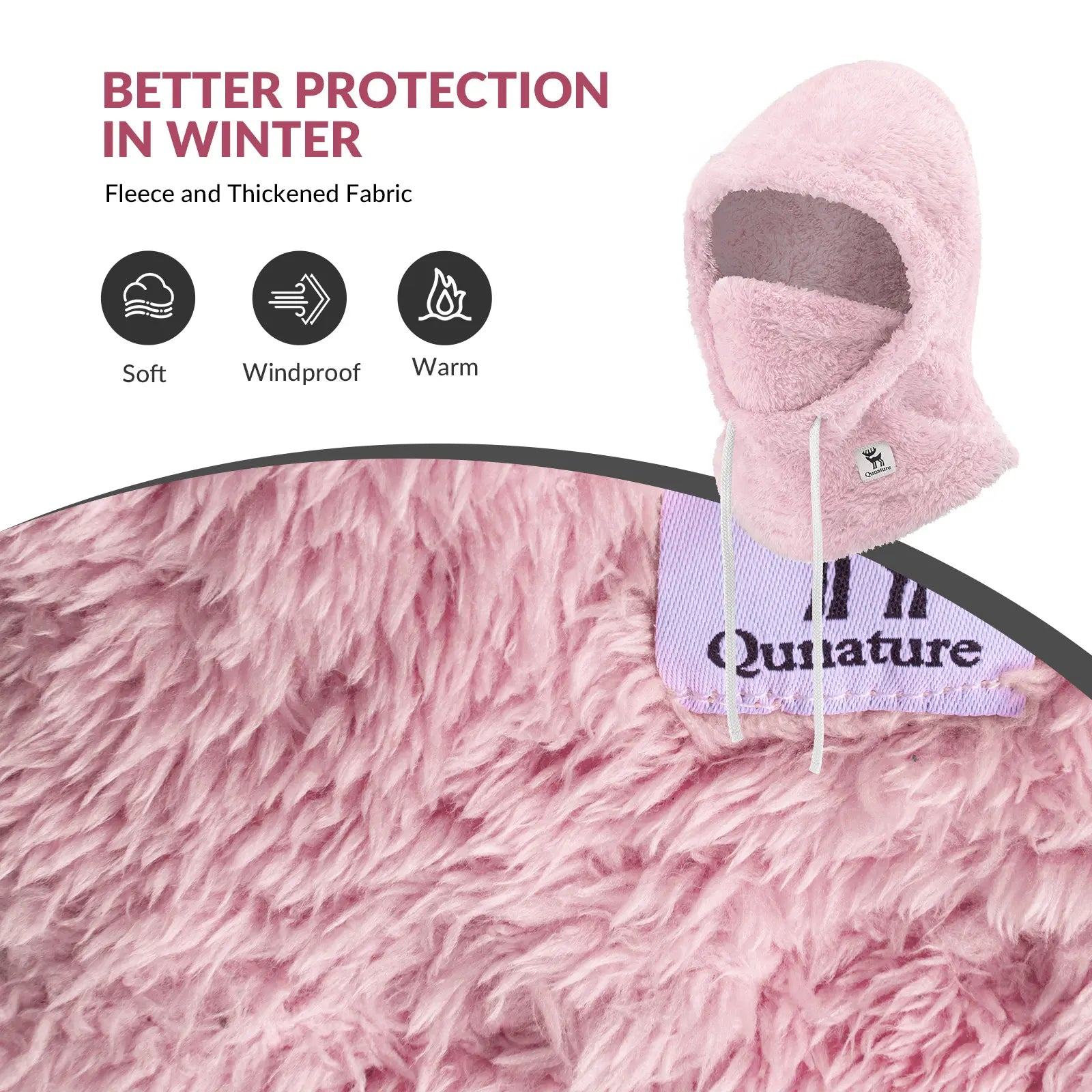 Qunature Global ski head cover with adjustable ventilation and detachable liner for winter sports warmth and protection