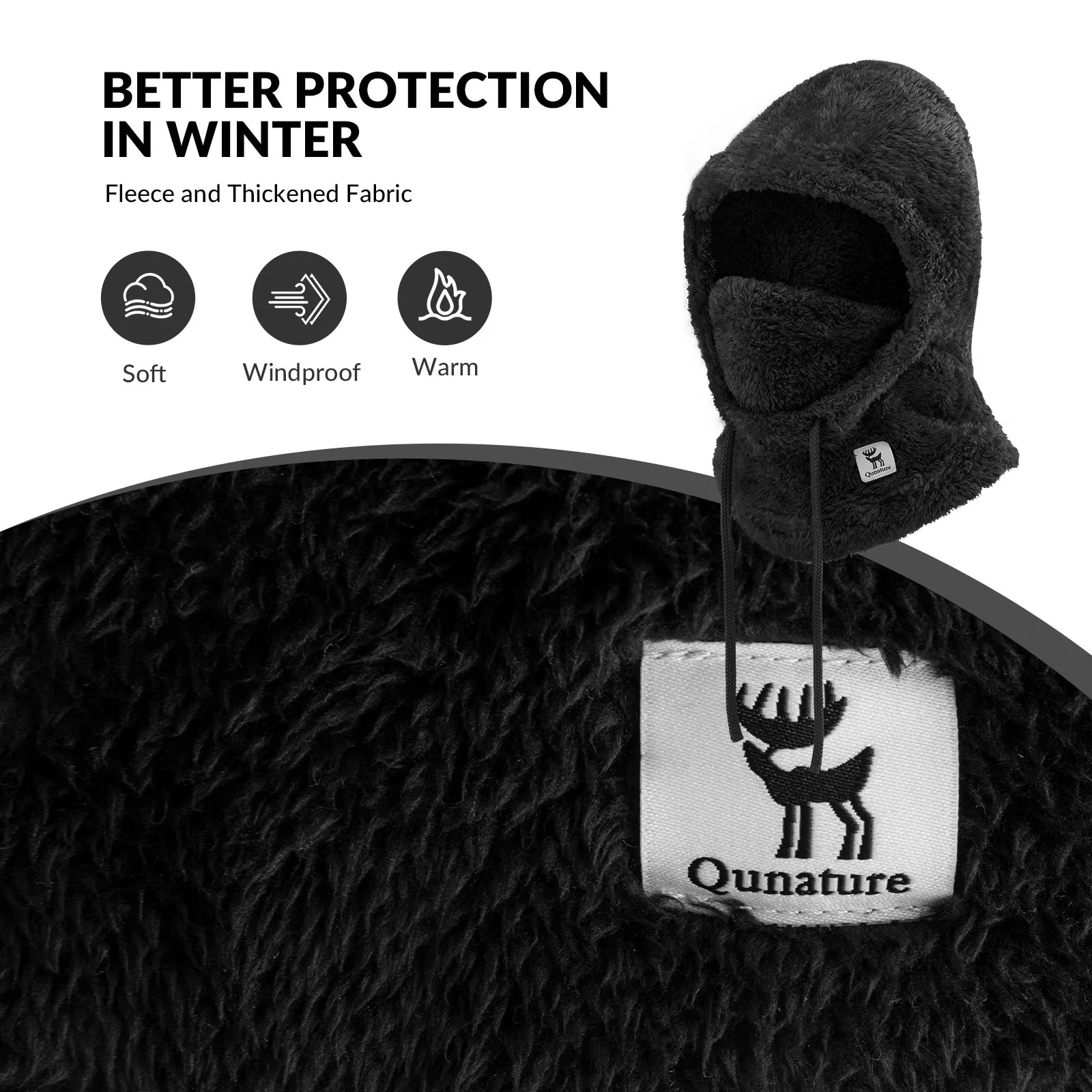 Qunature Global ski head cover with adjustable ventilation and detachable liner for winter sports warmth.