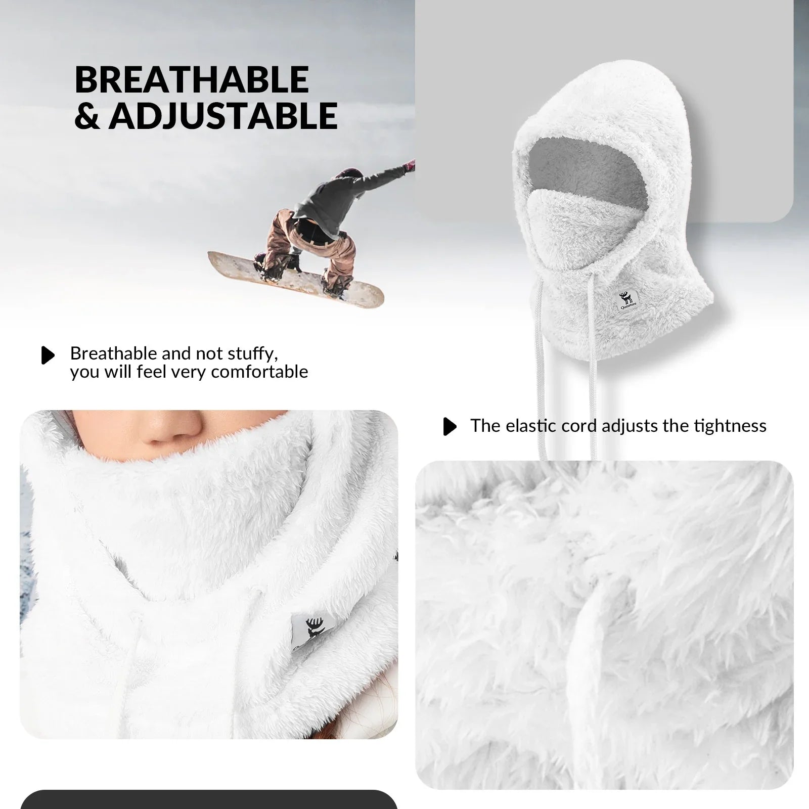 Qunature Global ski head cover with adjustable ventilation and detachable liner, designed for winter sports warmth and comfort.