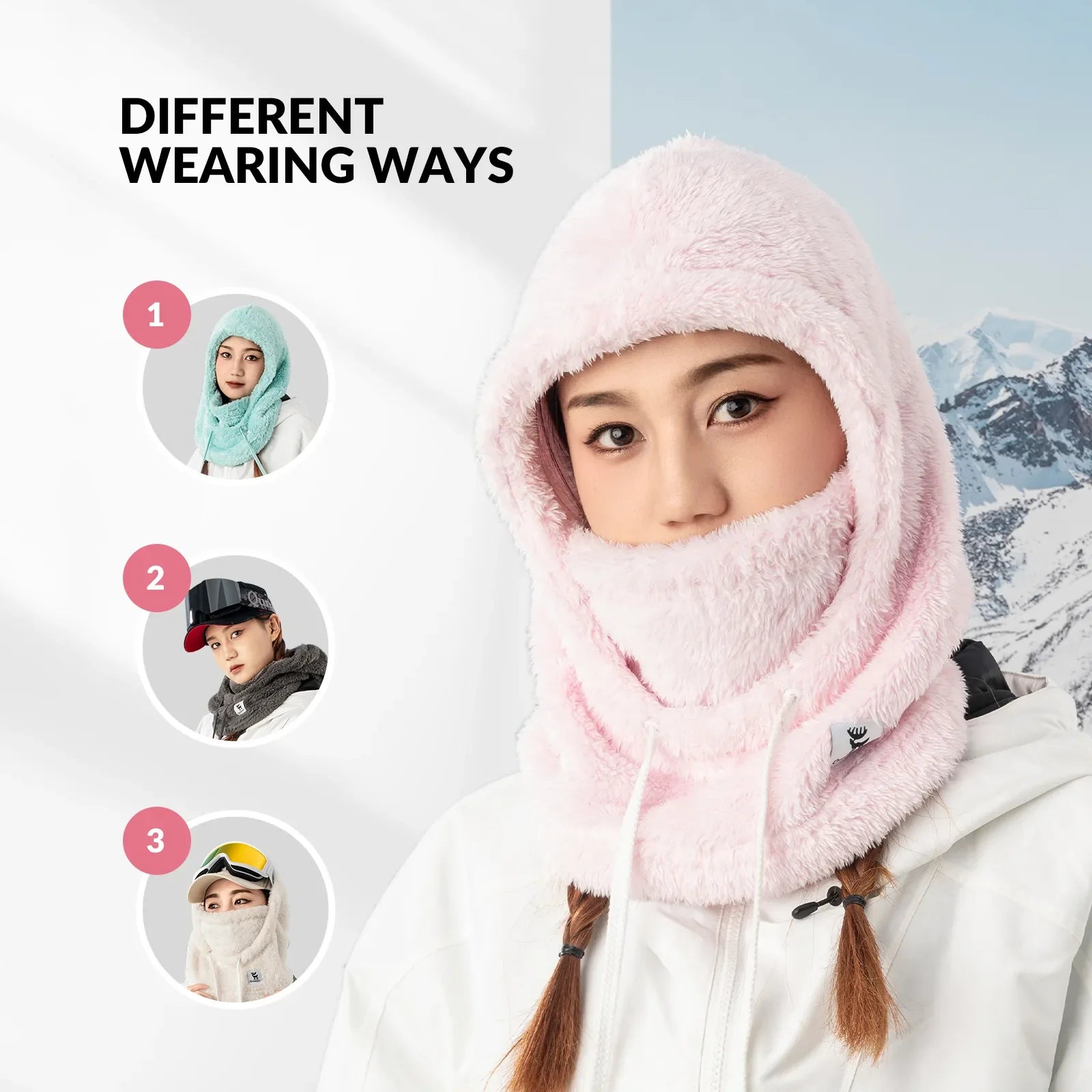 Qunature Global ski head cover with adjustable ventilation and detachable liner for winter sports warmth and comfort.