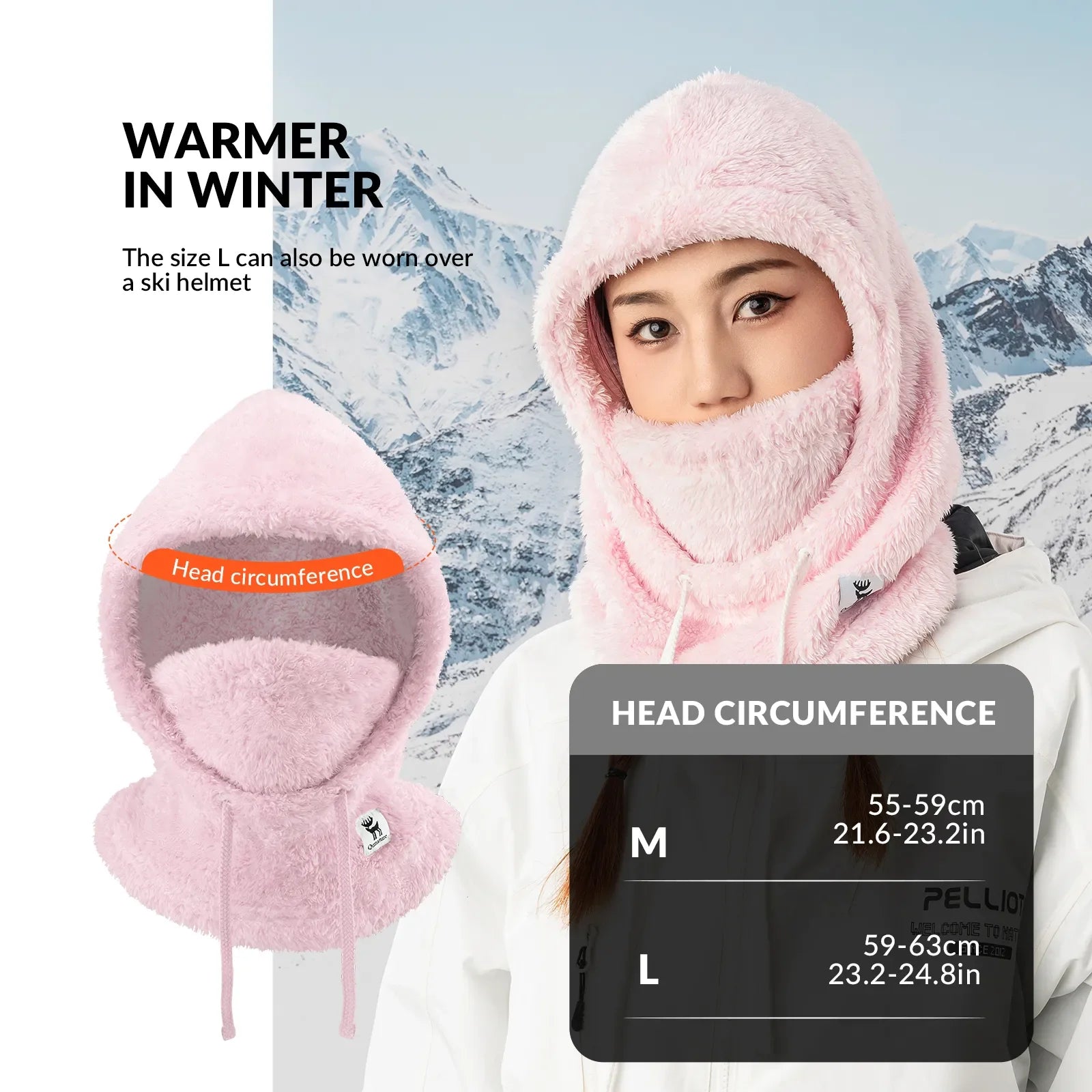 Qunature Global ski head cover with adjustable ventilation and detachable liner for winter sports warmth and comfort.