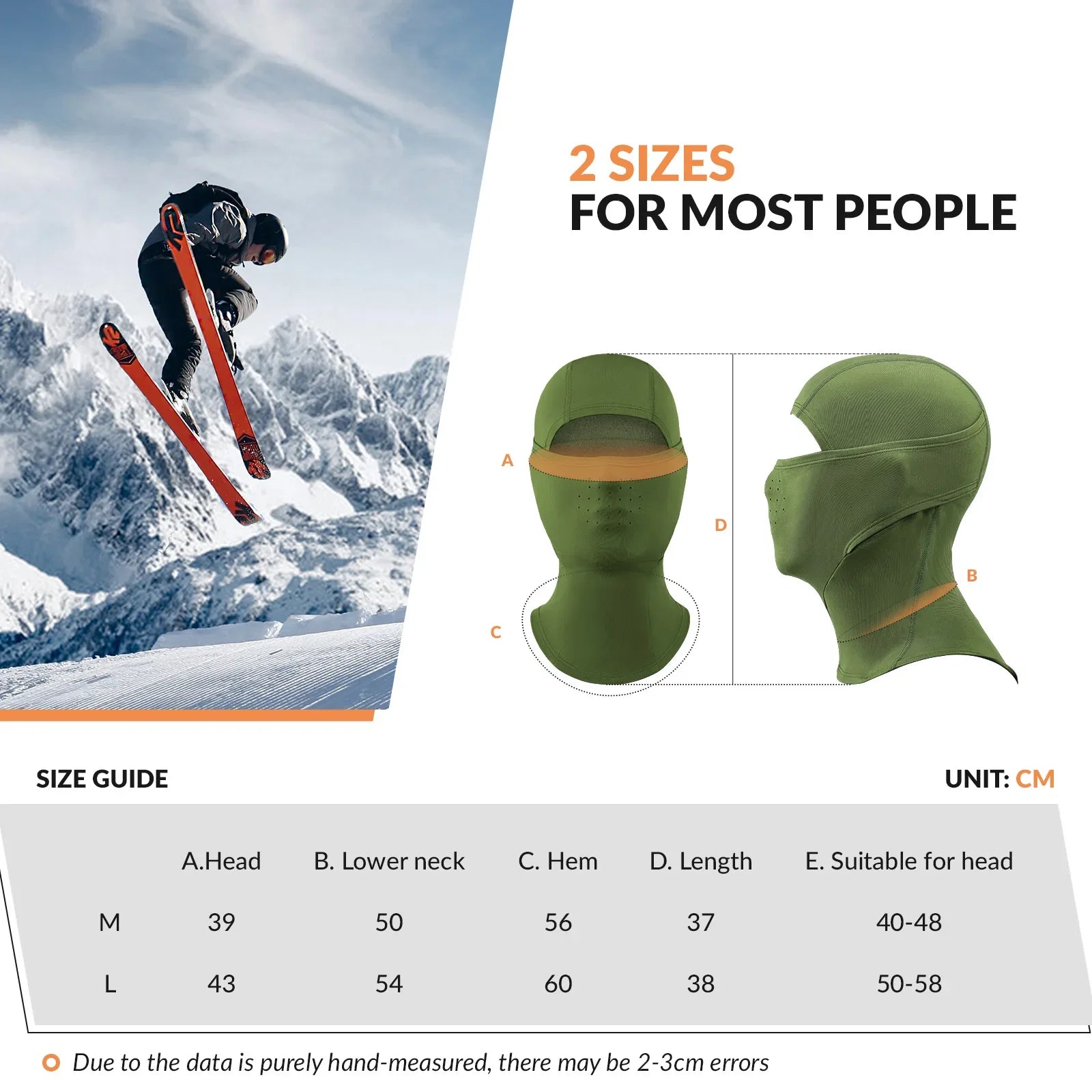 Qunature Global Lycra ski headgear with thermal mask, designed for cold-weather sports, showing a snug fit and thermal fabric.