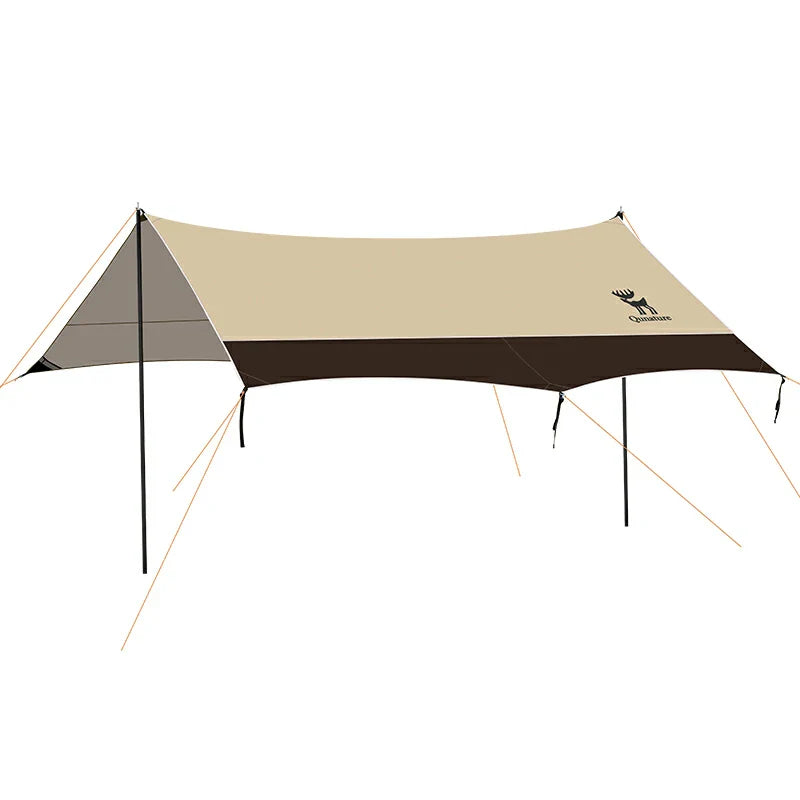Qunature Global waterproof canopy with UPF50+ sun shelter, ideal for camping and outdoor protection from sun and rain.