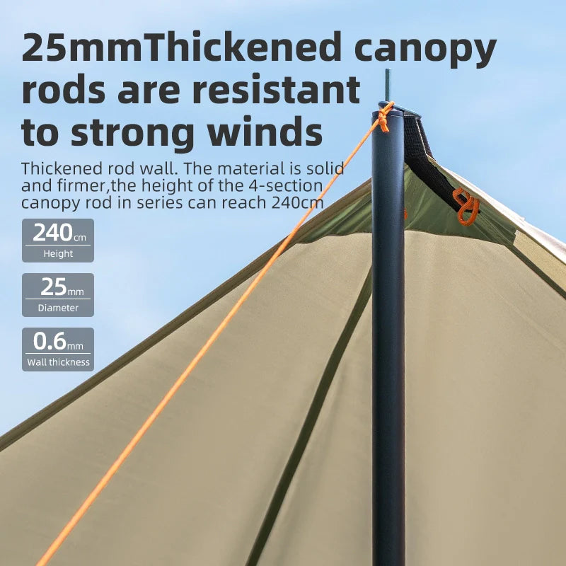 Qunature Global waterproof canopy with UPF50+ sun shelter tent for camping, showcasing lightweight, durable outdoor shelter design.