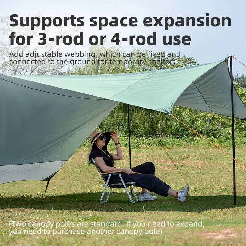 Qunature Global waterproof canopy sun shelter tent with UPF50+ UV protection, ideal for camping and outdoor shade protection.