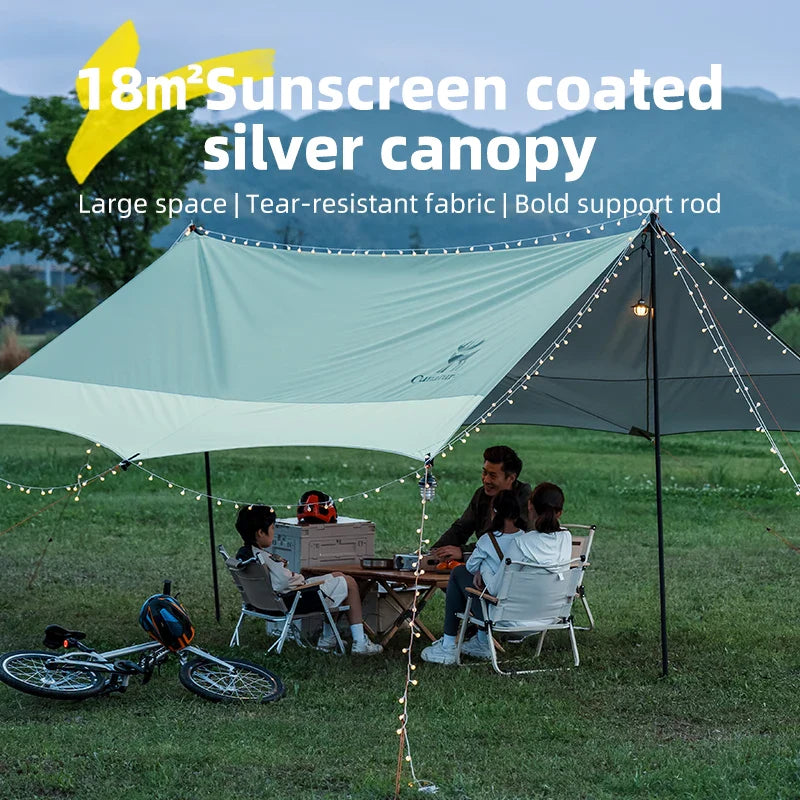 Qunature Global waterproof canopy sun shelter tent with UPF50+ UV protection, ideal for camping and outdoor shade.