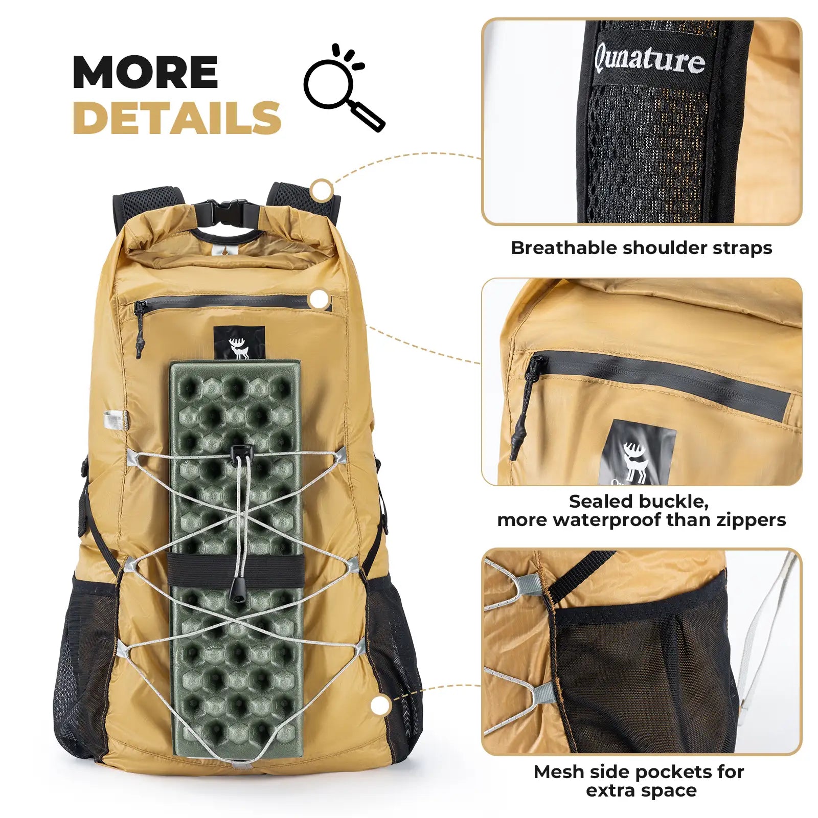 Waterproof Foldable Backpack With Multi-Purpose Use for Camping & Hiking 20L - We The Collective
