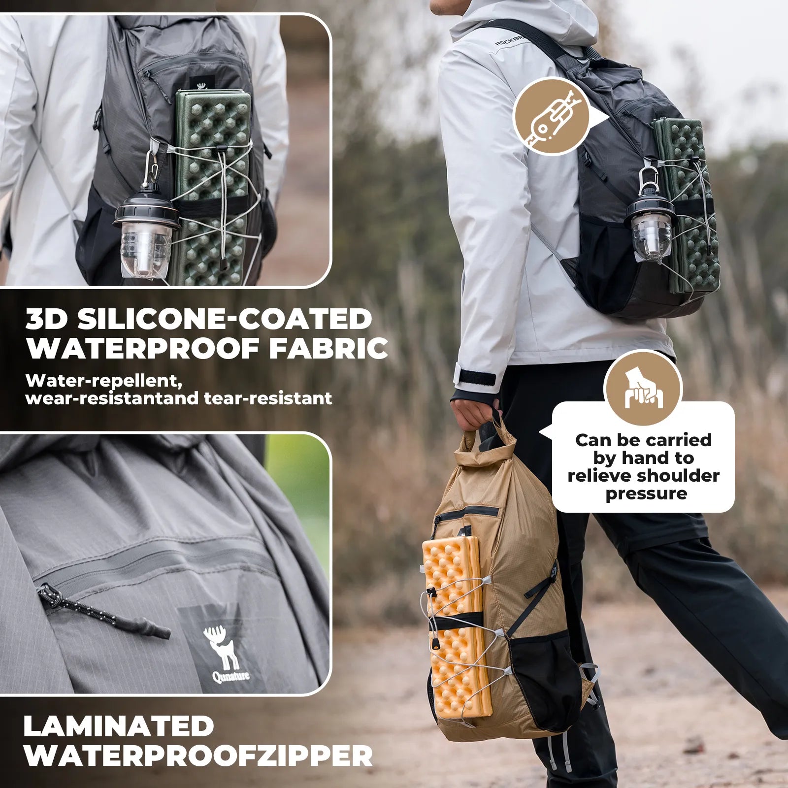 Waterproof Foldable Backpack With Multi-Purpose Use for Camping & Hiking 20L - We The Collective