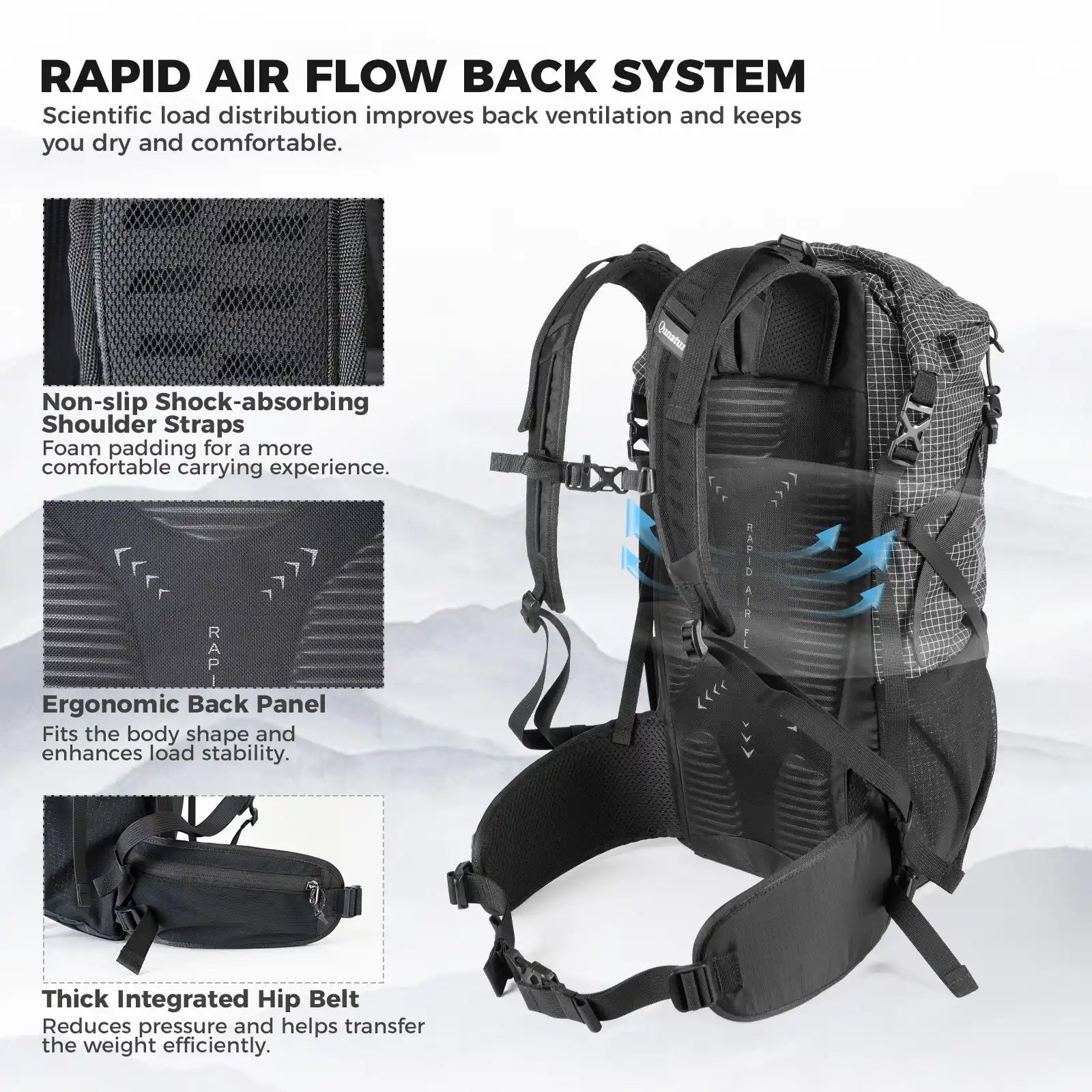 Large-capacity Hiking Backpack, Outdoor Lightweight & Waterproof Daypack, 30-35L - We The Collective