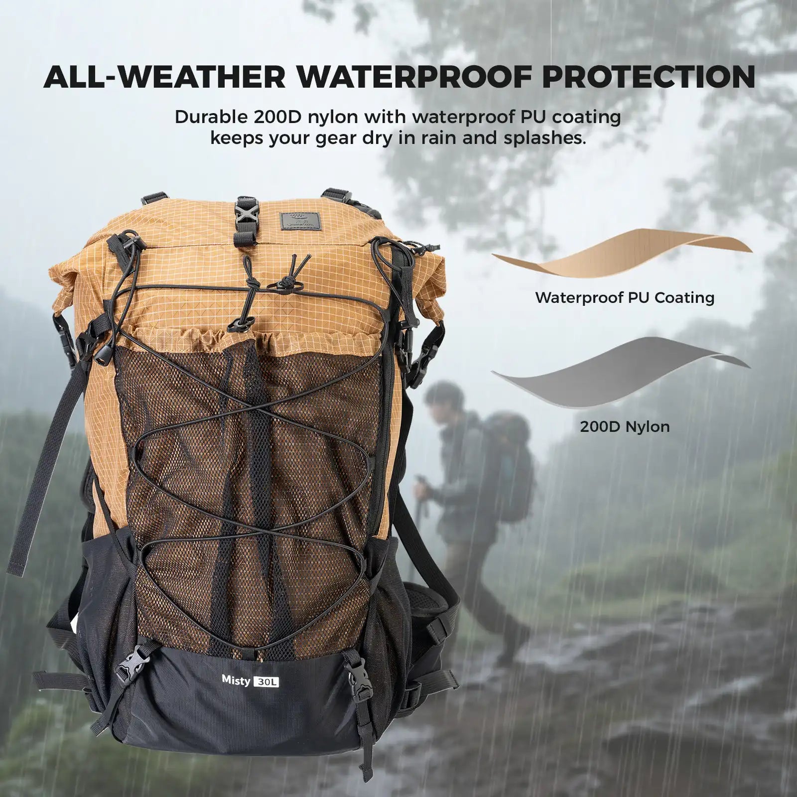 Large-capacity Hiking Backpack, Outdoor Lightweight & Waterproof Daypack, 30-35L - We The Collective