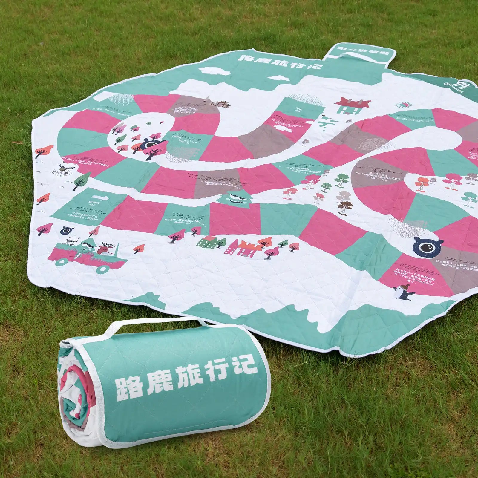 Qunature Global waterproof outdoor picnic ground mat with heat insulation, spacious for 6-8 people, suitable for outdoor gatherings
