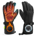 Qunature Global waterproof insulated split-finger ski gloves with touchscreen fingertips, windproof and warm for winter skiing.